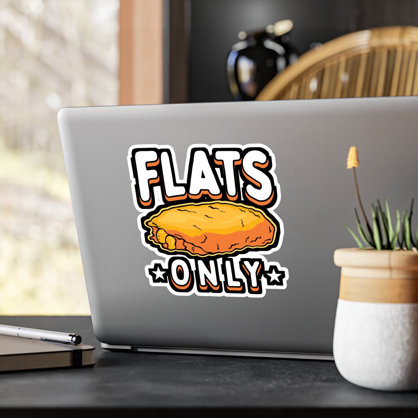 Flats Only Chicken Wings - Chicken-wings Sticker for Laptop Sticker. Water Bottle Sticker, Vinyl Nugget Decal - Chicken-wings Gift