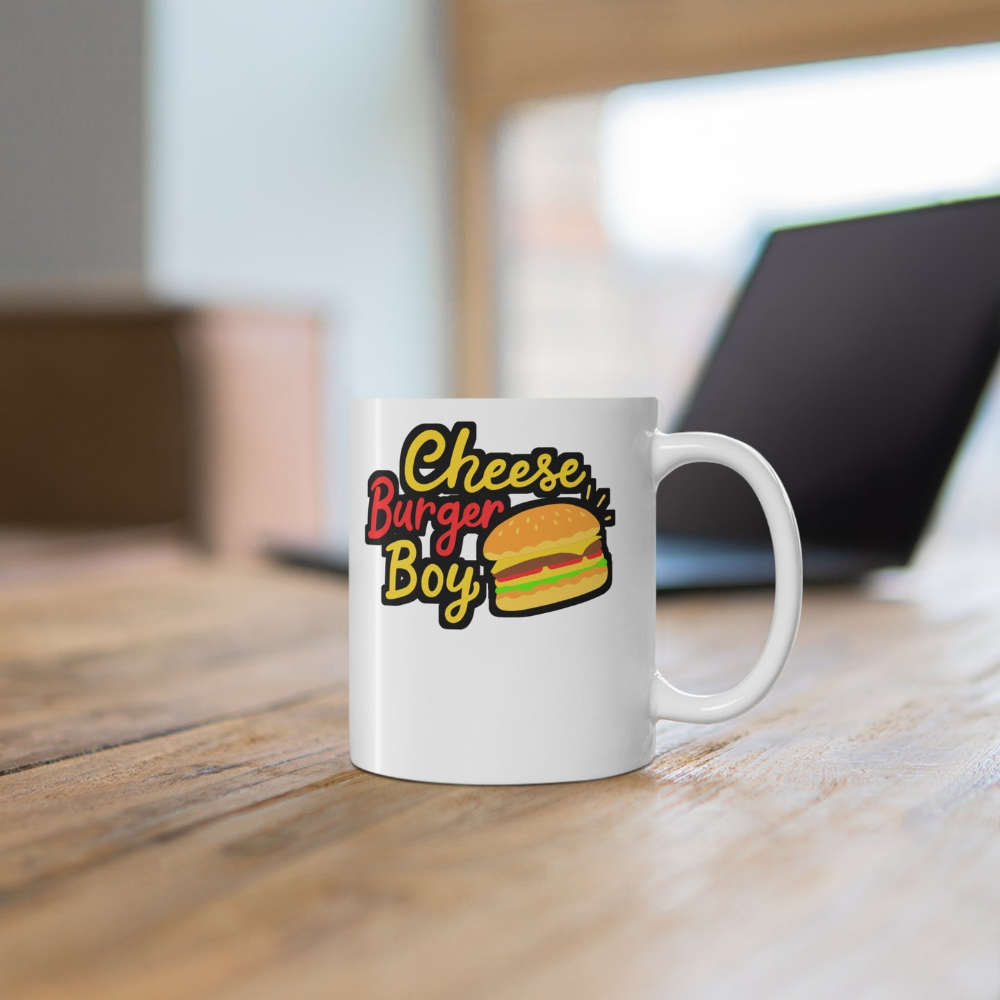 Cheeseburger Boy - Cheeseburger Mug for Coffee 11oz. Cheeseburger Cup, White ceramic, Buns Mug, Burger Tea Cup - Cheeseburger Gift