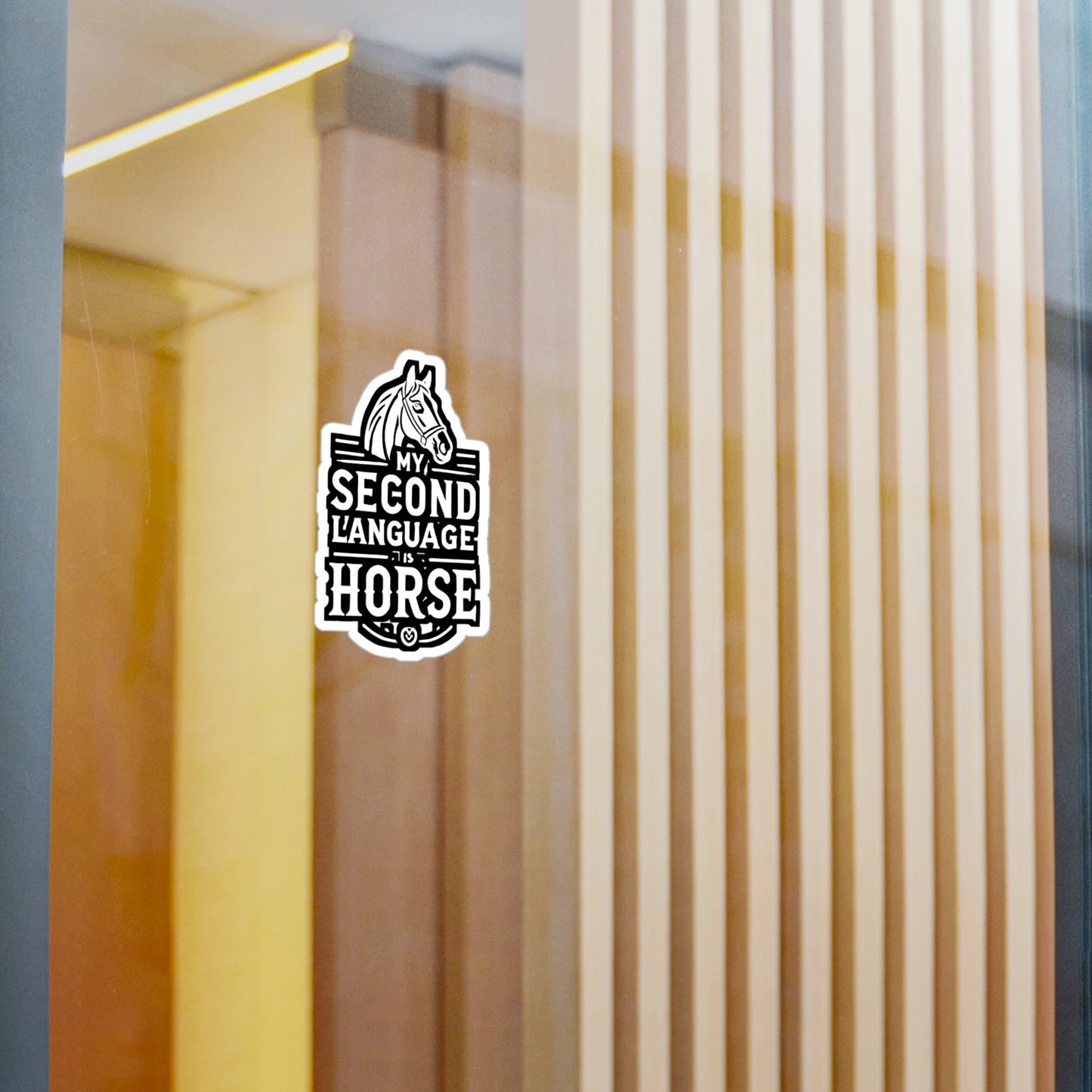 My Second Language Is Horse - Horse Sticker for Car Laptop Sticker. Water Bottle Sticker, Vinyl Pasture Decal - Horse Gift