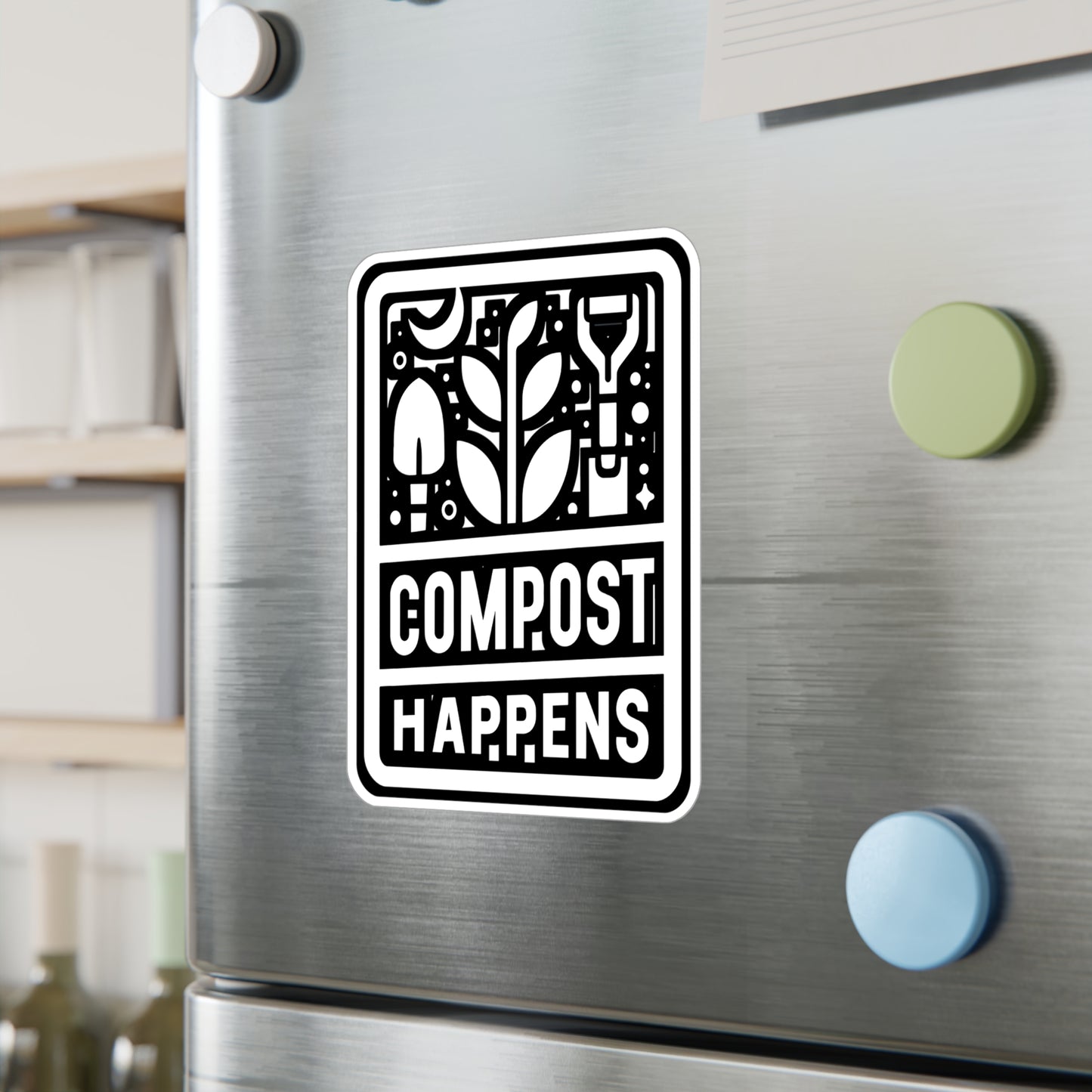 Compost Happens - Gardening Sticker for Laptop Sticker. Water Bottle Sticker, Vinyl Landscaper Decal - Gardening Gift