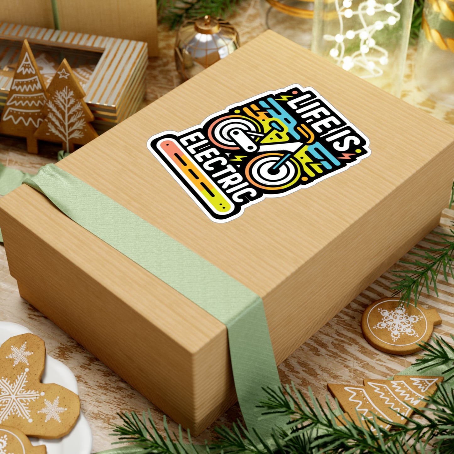 Life Is Electric  - E-bike Sticker for Laptop Sticker. Water Bottle Sticker, Vinyl Electric-bike Decal - E-bike Gift