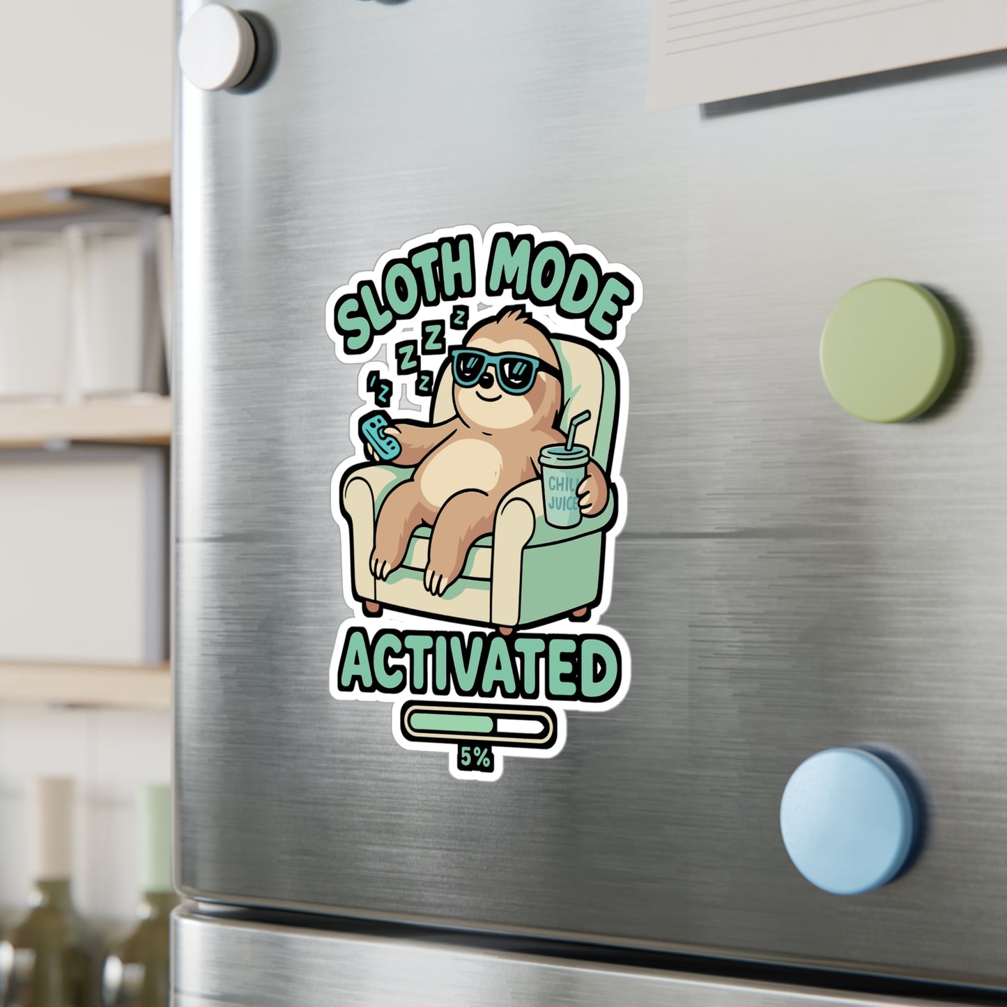 Sloth Mode Activated – Funny Vinyl Sticker for Car, Laptop, or Water Bottle | Lazy Vibes Sloth Gift Idea