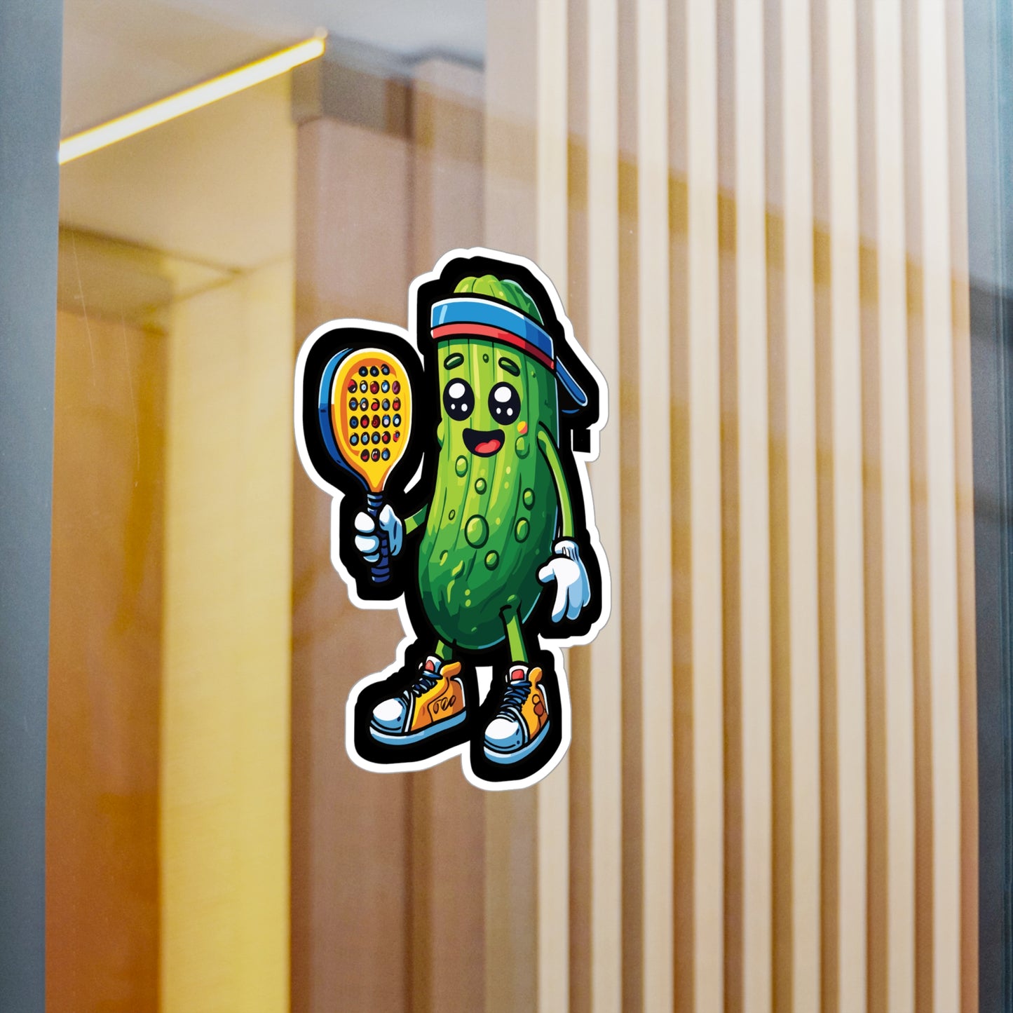 Cucumber Pickleball Player - Pickleball Sticker for Laptop Sticker. Water Bottle Sticker, Vinyl Dink Decal - Pickleball Gift