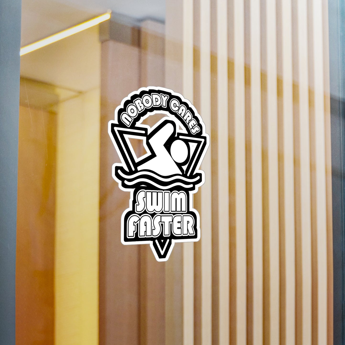 Nobody Cares Swim Faster - Swimming Sticker for Laptop Sticker. Water Bottle Sticker, Vinyl Mermaid Decal - Swimming Gift