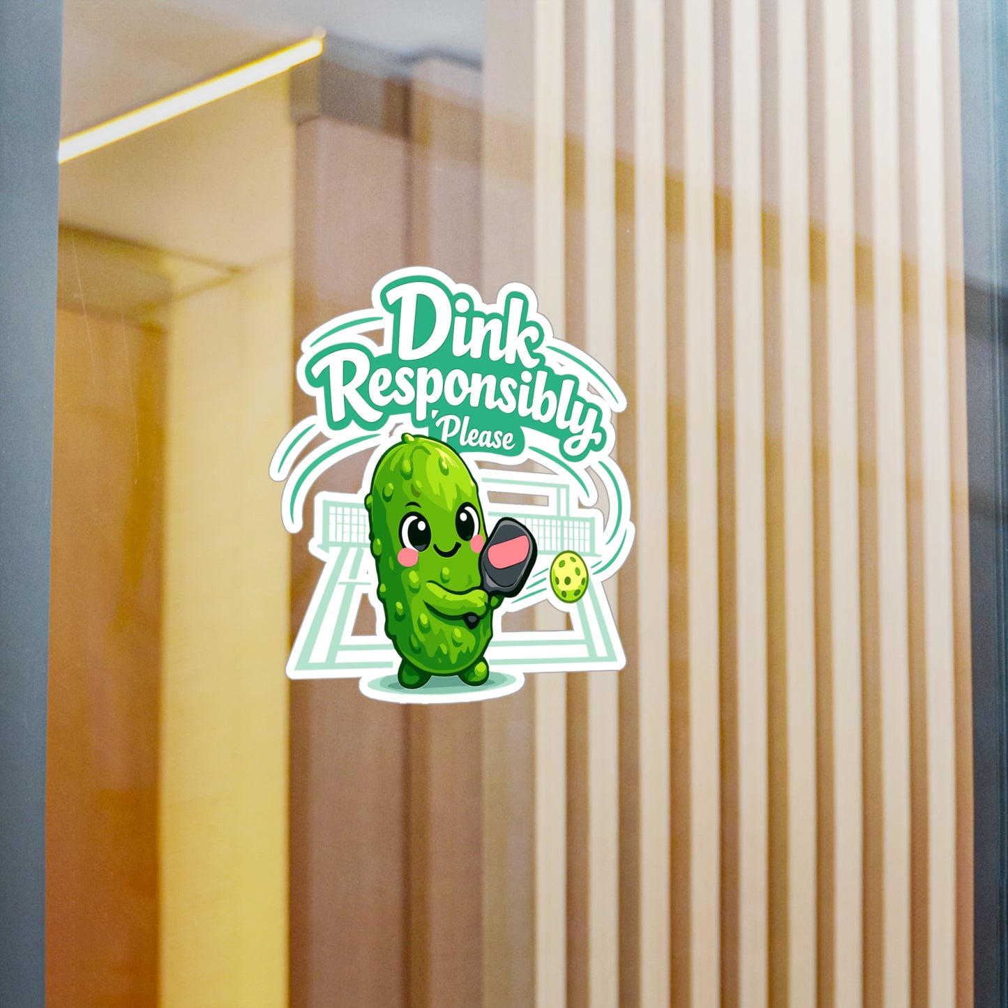 Pickleball Sticker “Dink Responsibly, Please” Funny Pickle Athlete Design, Waterproof Vinyl Decals for Laptop Water Bottle, Competition Style