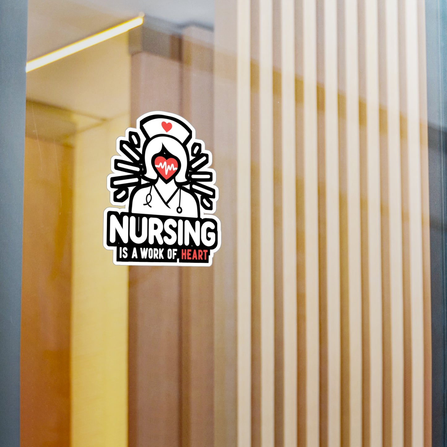 Nursing is a work of heart  - Nurse Sticker for Window Laptop Sticker. Water Bottle Sticker, Vinyl Nursing-student Decal - Nurse Gift