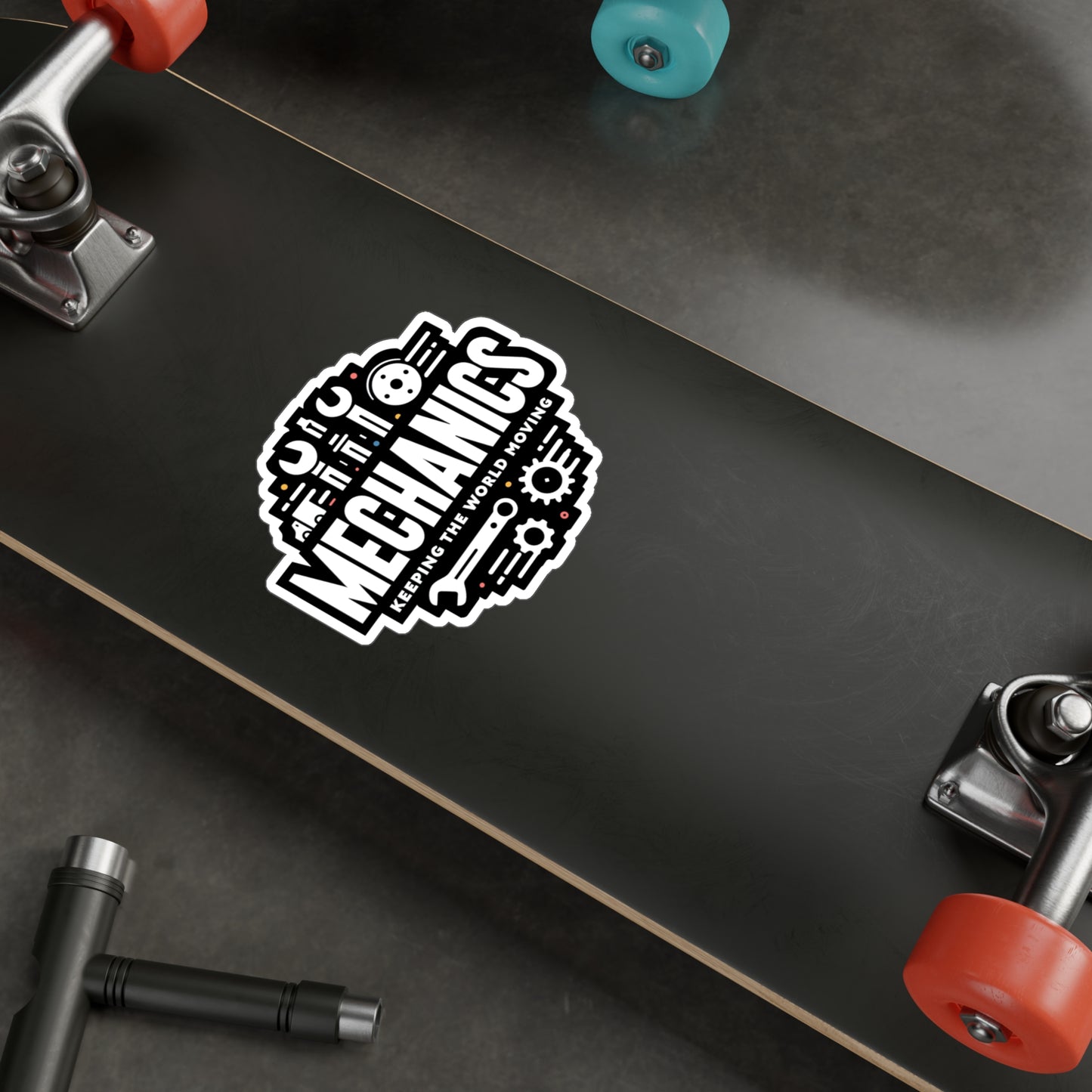 Mechanics Keeping the World Moving - Auto-mechanic Sticker for Laptop Sticker. Water Bottle Sticker, Vinyl Mechanic Decal - Auto-mechanic Gift