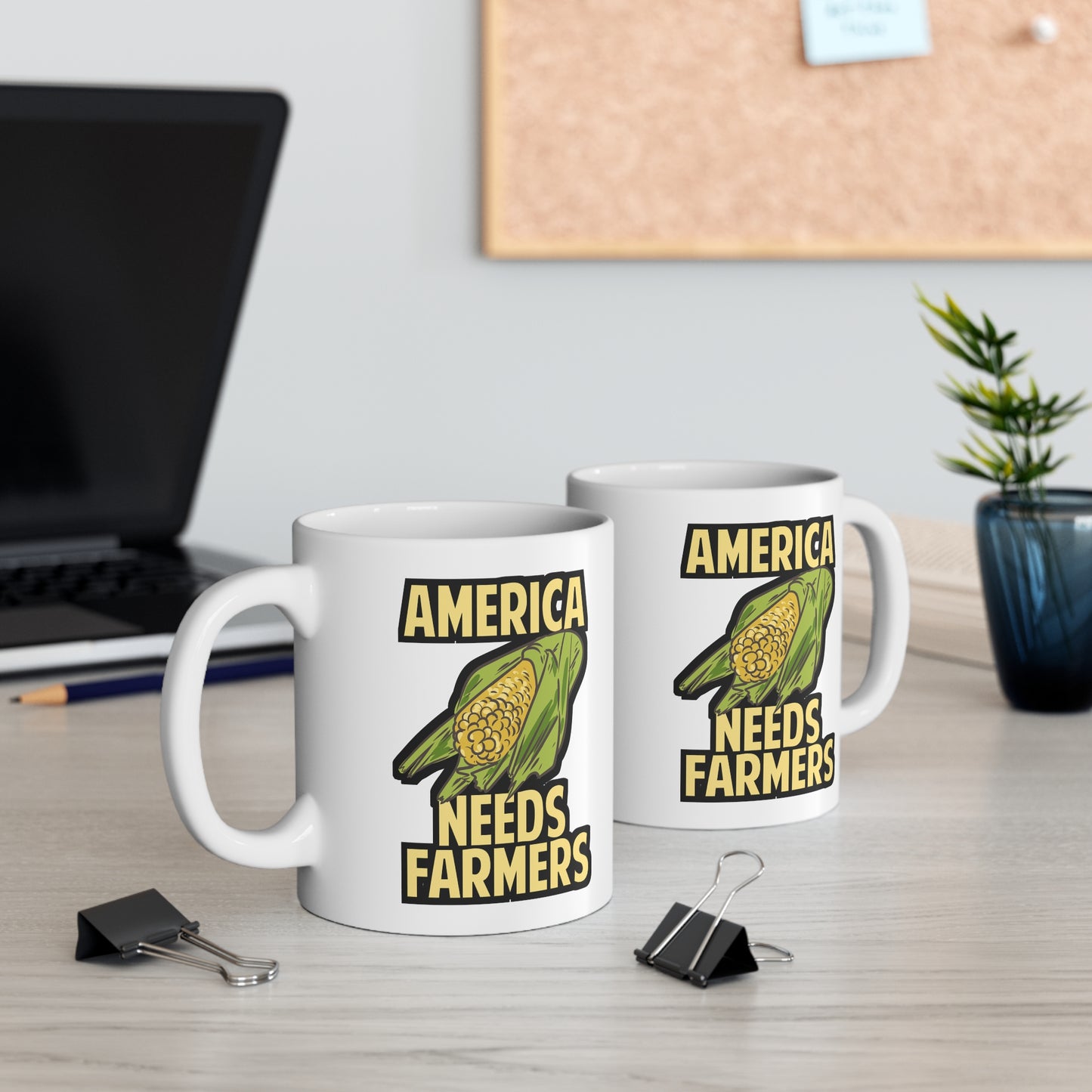 America Needs Farmers - Farmers Mug for Coffee 11oz. Farmers Cup, White ceramic, Tractor Mug, Livestock Tea Cup - Farmers Gift