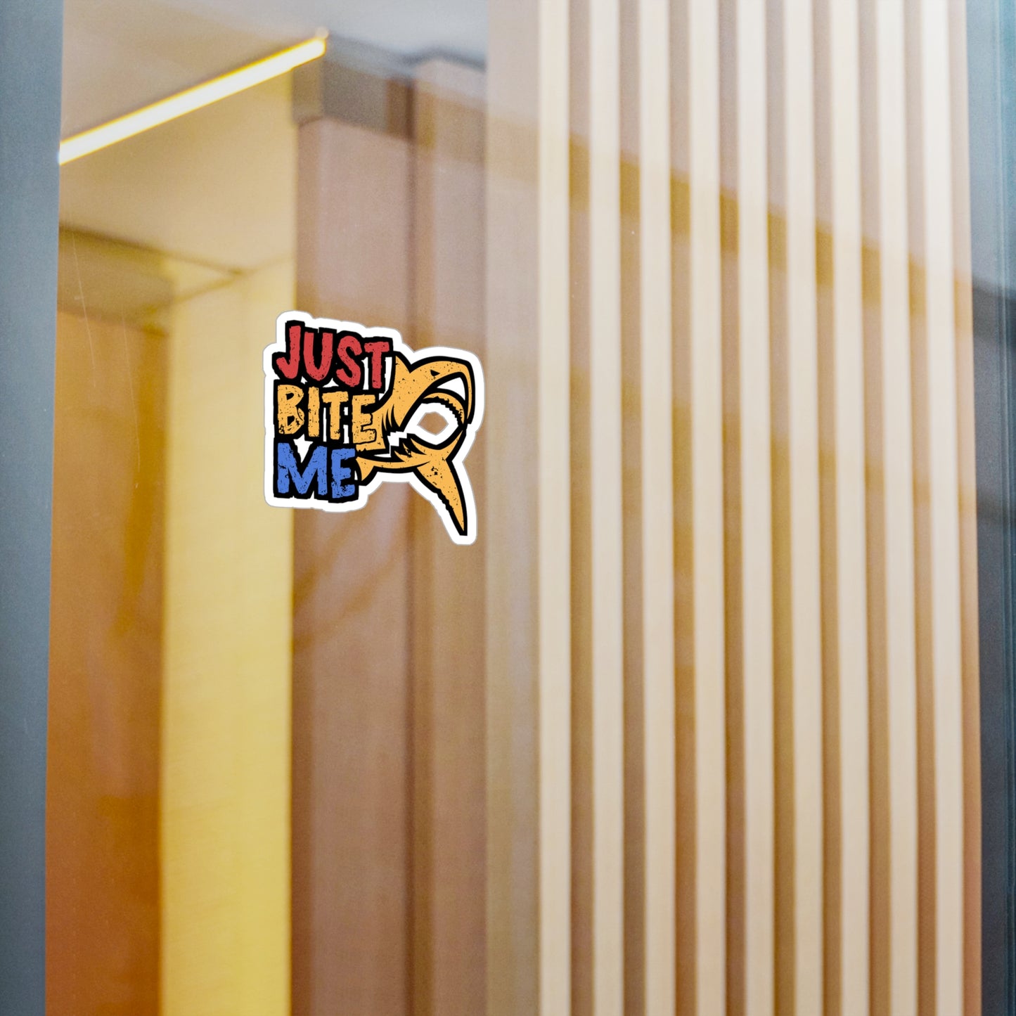 Just Bite Me - Sharks Sticker for Car Window Laptop Sticker. Water Bottle Sticker, Vinyl Marine Decal, Jaws Sticker - Sharks Gift