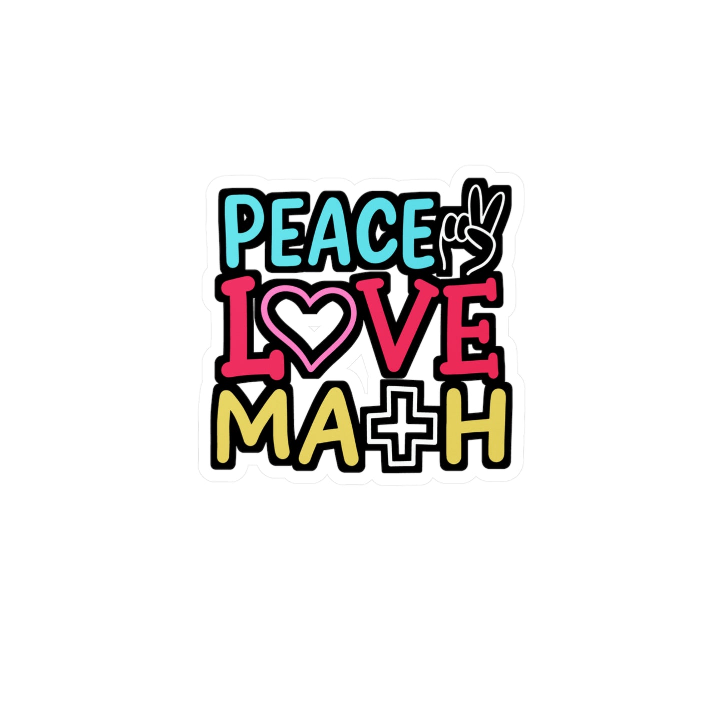 Peace Love Math - Math-teacher Sticker for Laptop Sticker. Water Bottle Sticker, Vinyl Calculus Decal - Math-teacher Gift