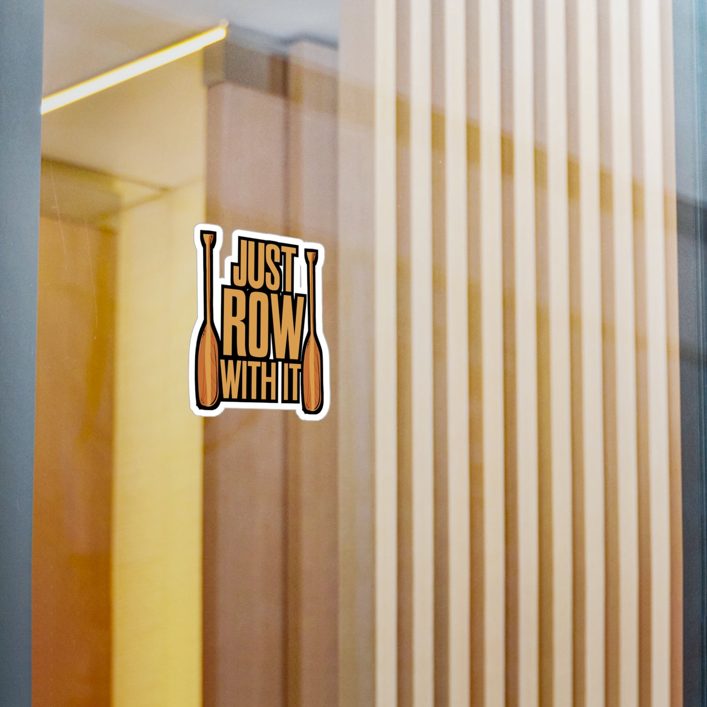 Just Row With It Rowing - Rowing Sticker for Laptop Sticker. Water Bottle Sticker, Vinyl Coxswain Decal - Rowing Gift