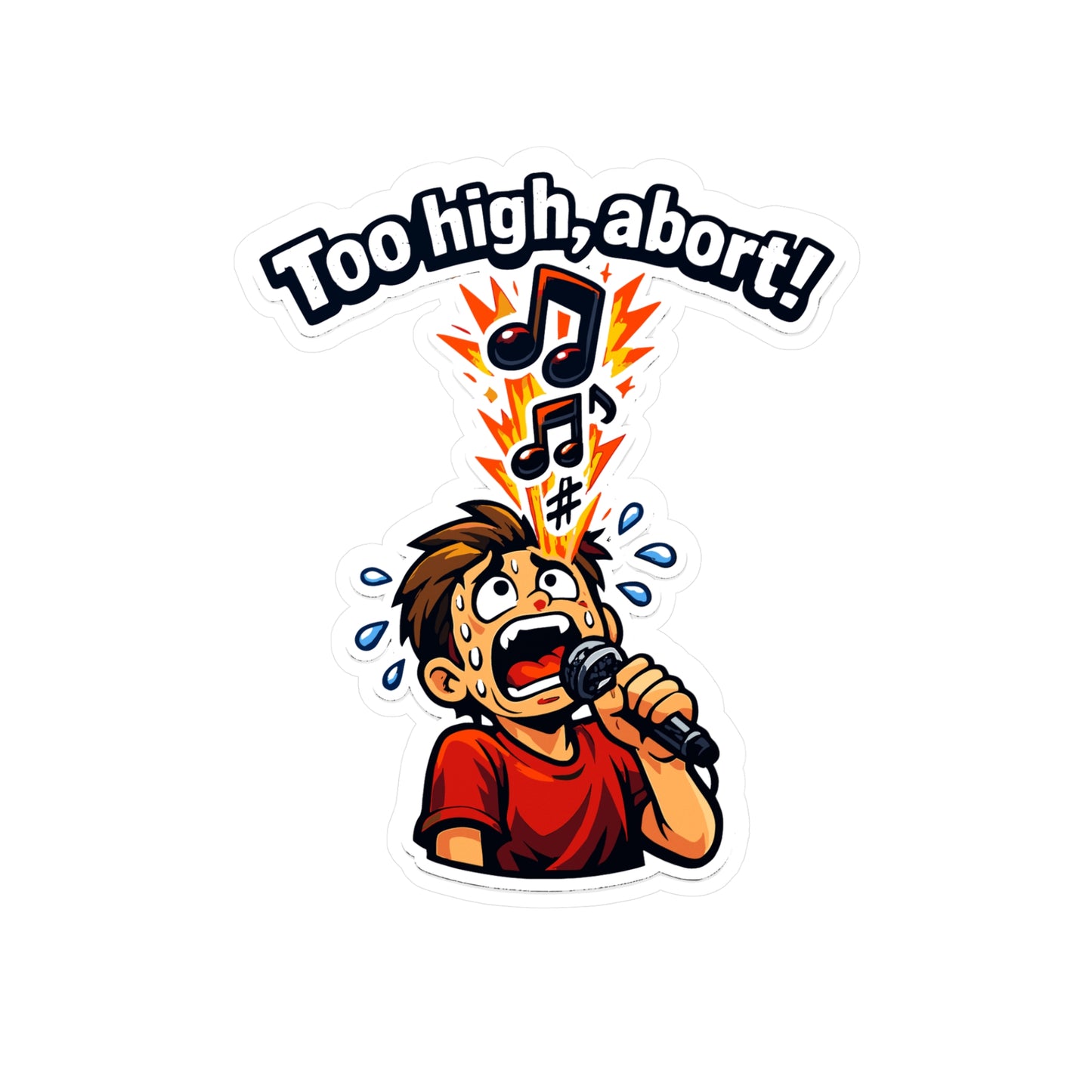 Karaoke Sticker “Too High, Abort!” Funny Music Beer Booze Design Vinyl Waterproof Decals for Laptop Water Bottle