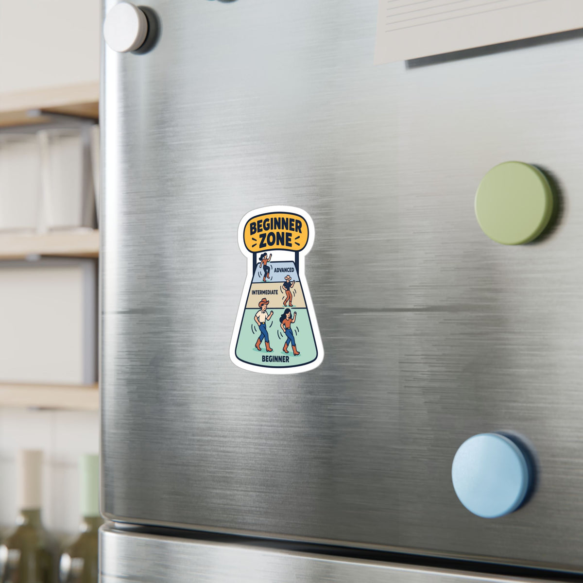 Line Dance Sticker - Beginner Zone Design for Country Dancers, Western Decals for Laptop and Water Bottle