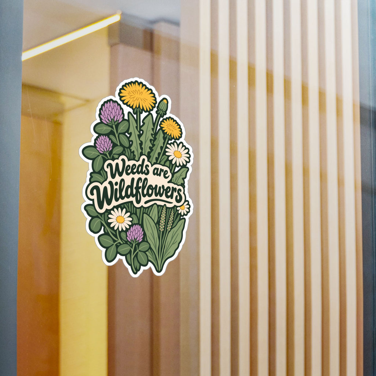 Plants Sticker - Weeds are Wildflowers, Dandelion Decals for Laptop or Water Bottle, Friendship Gift for Nature Lovers