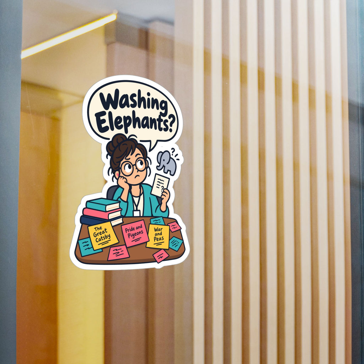 Librarian Sticker - Washing Elephants? Fabulous and Magical Unicorn Decals for Laptop or Water Bottle