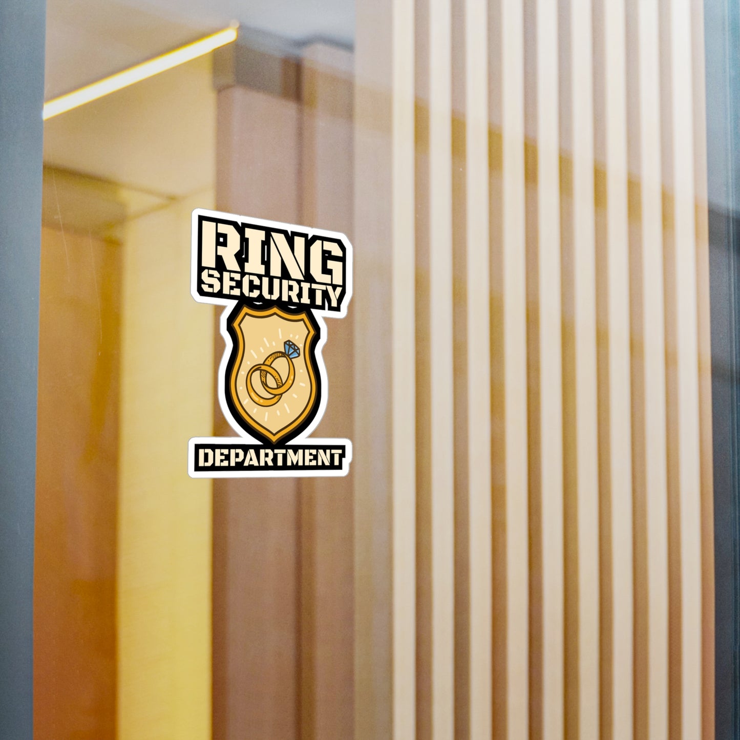 Ring Security Department - Ring-bearer Sticker for Laptop Sticker. Water Bottle Sticker, Vinyl Excavator Decal - Ring-bearer Gift