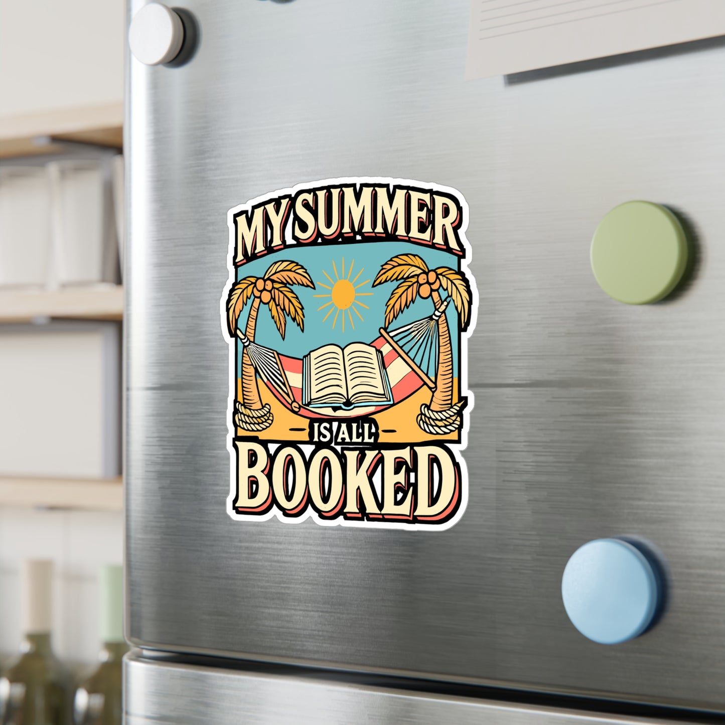 My Summer Is All Booked – Vinyl Sticker for Laptop or Water Bottle | Book Lover Gift, Reading Decal