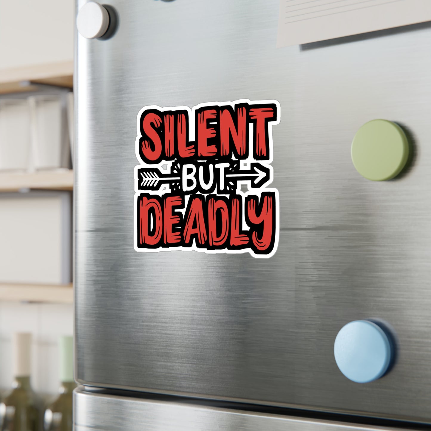Silent But Deadly - Archery Sticker for Laptop Sticker. Water Bottle Sticker, Vinyl Prehistoric Decal - Archery Gift