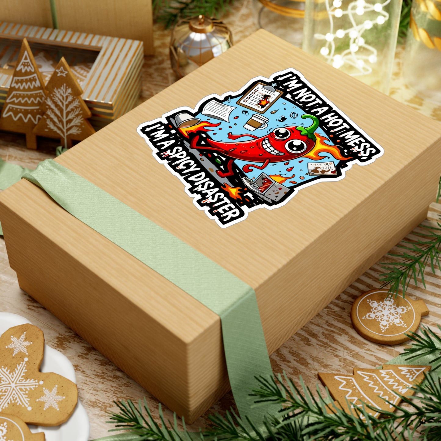 I’m Not a Hot Mess I’m a Spicy Disaster - Spicy disaster Sticker for Laptop Sticker. Water Bottle Sticker, Vinyl Funny hot mess Decal - Spicy disaster Gift