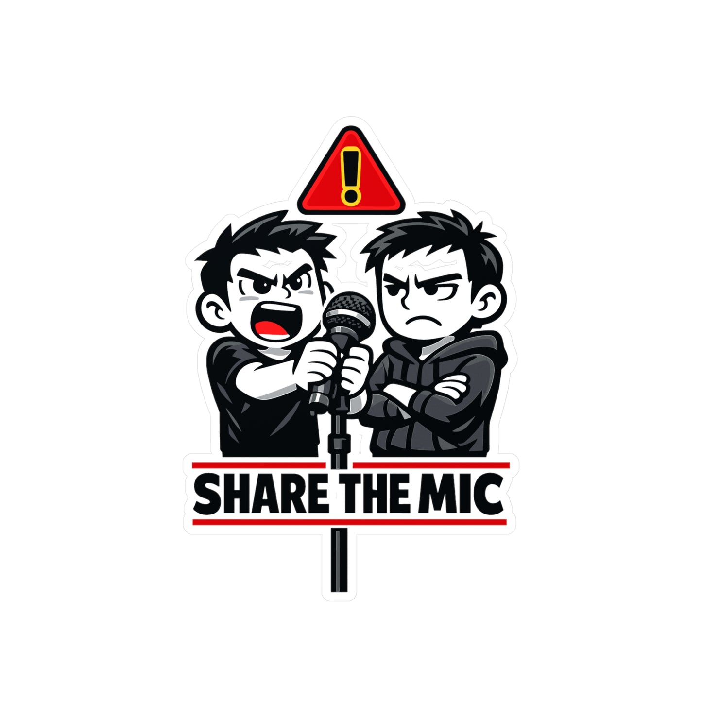 Karaoke Sticker "Share the Mic" Vinyl Decals for Laptop or Water Bottle, Waterproof Music Party Beer Booze Design