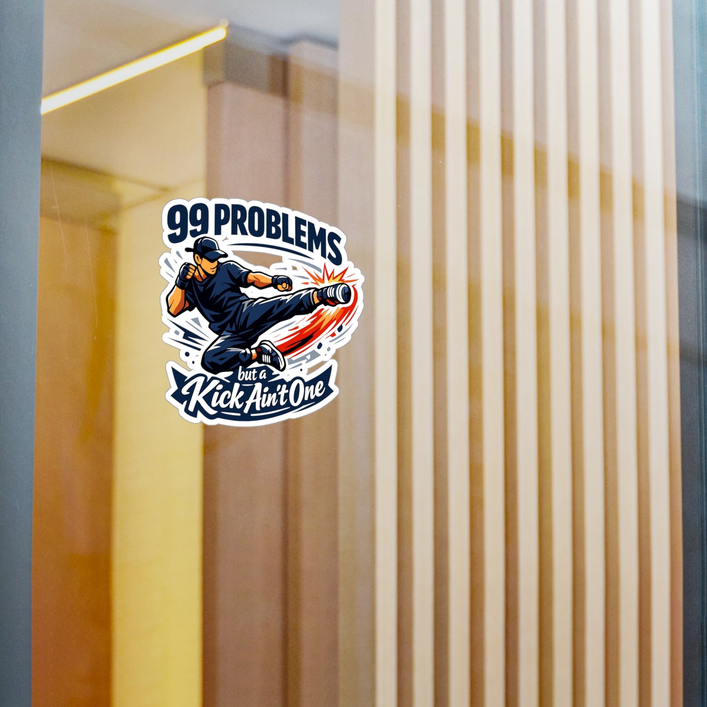 Krav Maga Sticker “99 Problems but a Kick Ain’t One” Funny Martial Arts Decals, Waterproof Vinyl for Laptop, Water Bottle, Self Defense Fitness Design