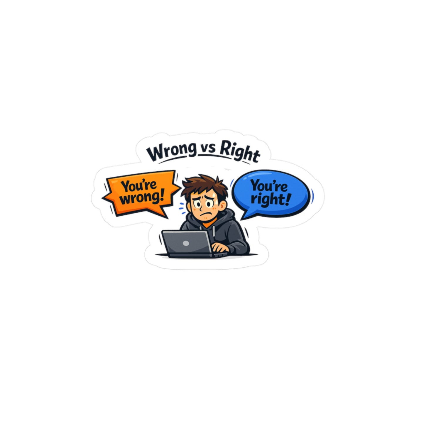 Coding Sticker Wrong vs Right Design, Programmer Source Code Semicolon Decals, Waterproof Vinyl for Laptop, Water Bottle