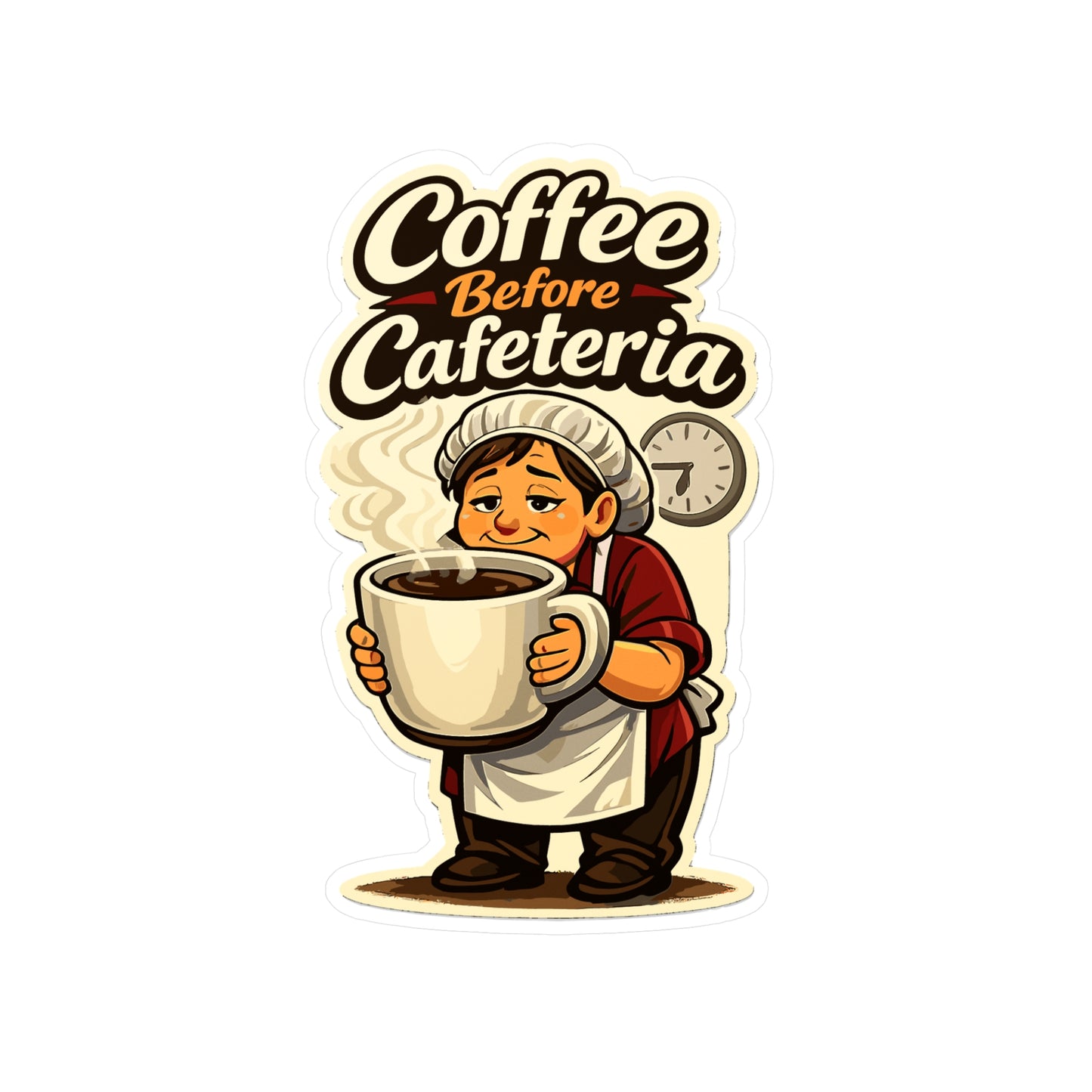 Lunch Lady Sticker Coffee Before Cafeteria Funny School Canteen Decals Waterproof Vinyl for Laptop Water Bottle