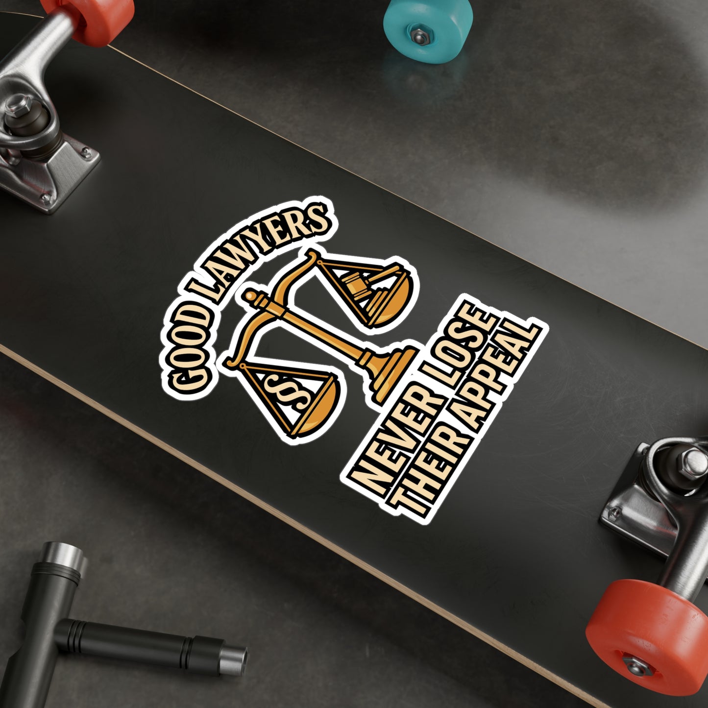 Good Lawyers Never Lose Their Appeal – Funny Lawyer Sticker for Laptop or Water Bottle | Courtroom Humor Gift