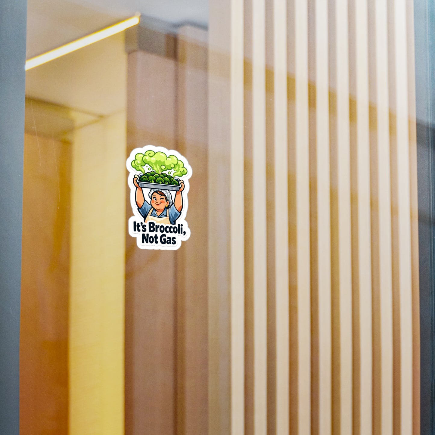 Lunch Lady Sticker It's Broccoli, Not Gas Funny School Canteen Decals Waterproof Vinyl for Laptop Water Bottle