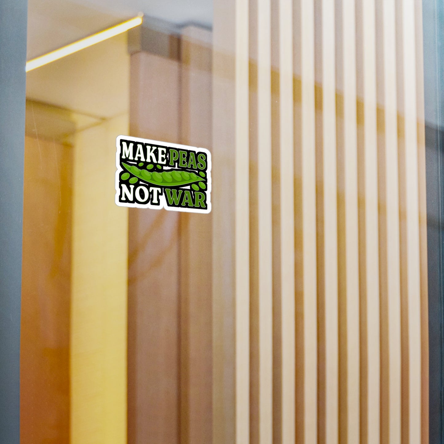 Make peas, not war - Plant-based Sticker for Laptop Sticker. Water Bottle Sticker, Vinyl Vegan Decal - Plant-based Gift