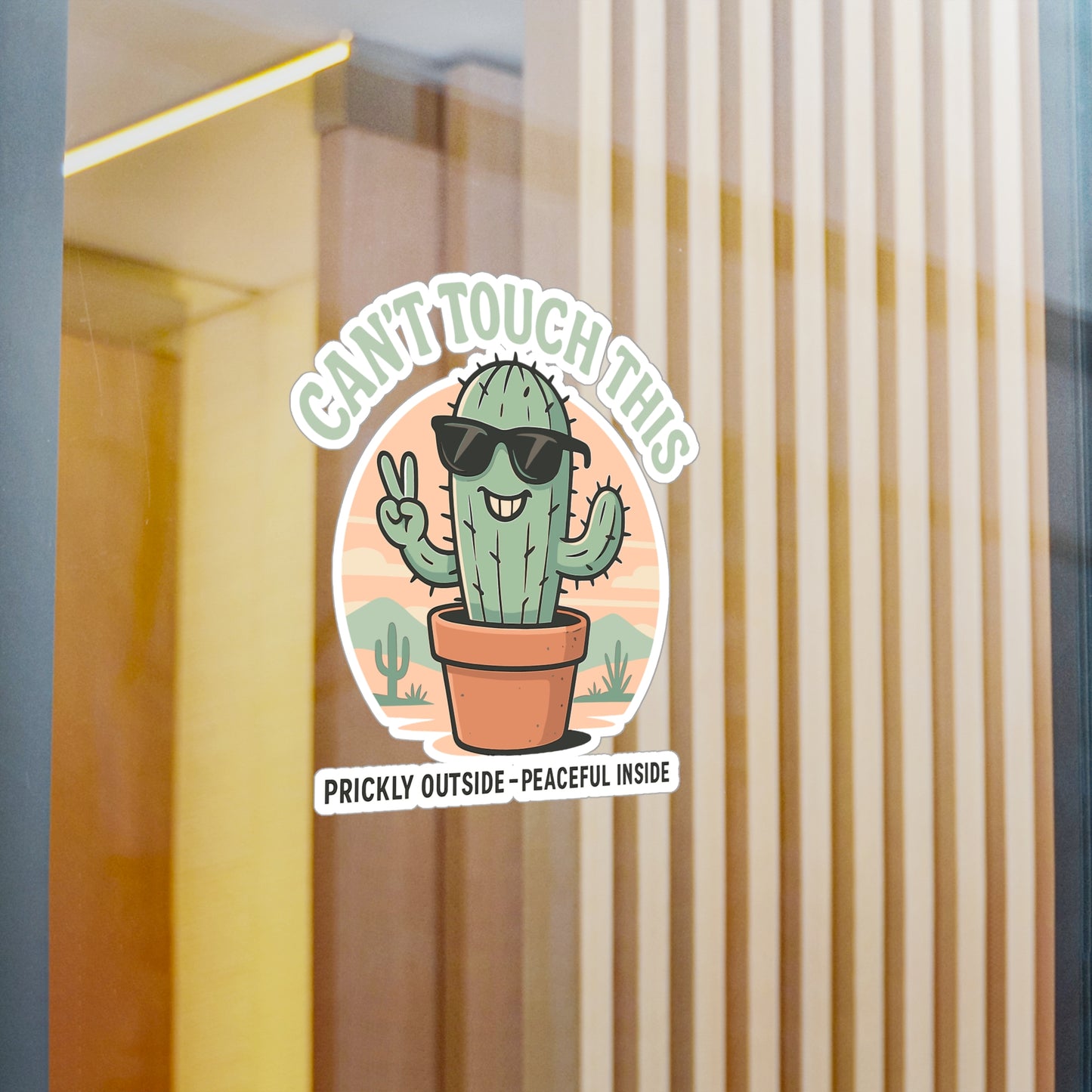 Can't Touch This – Cactus Sticker for Laptop or Water Bottle – Funny Gift for Plant Lovers & Teens
