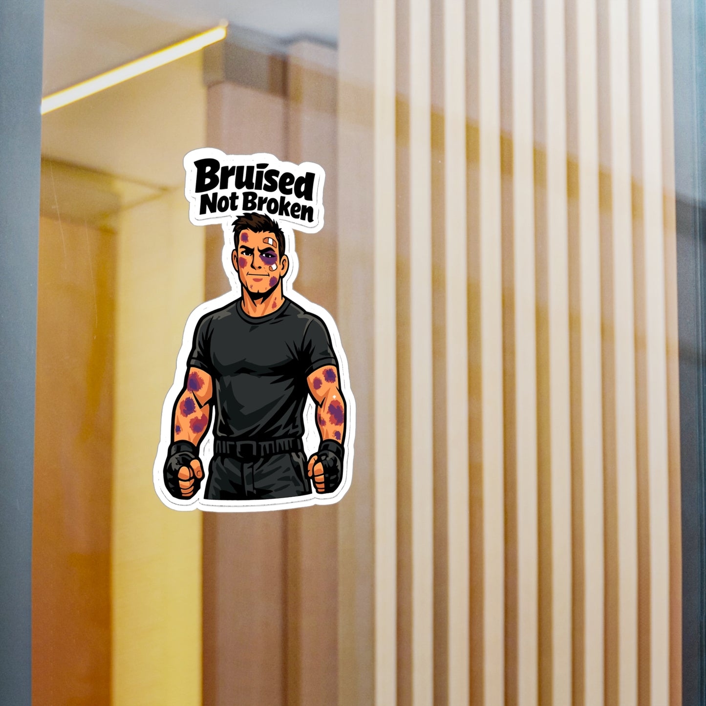 Krav Maga Sticker Bruised Not Broken Martial Arts Self Defense Fitness Vinyl Waterproof Decals for Laptop Water Bottle