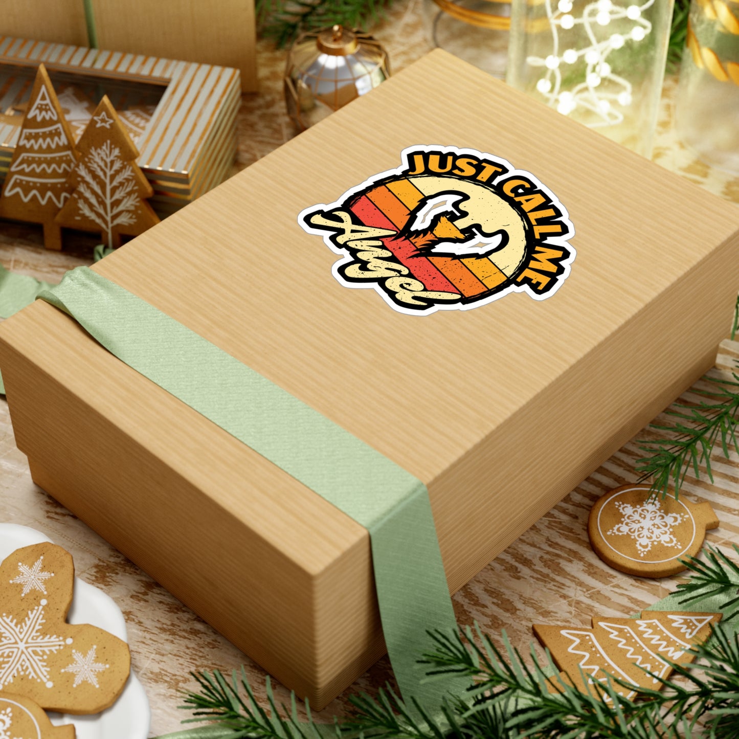 Just Call Me Angel - Angel Sticker for Car Window Laptop Sticker. Water Bottle Sticker, Vinyl Aesthetic Decal, Cute Sticker - Angel Gift