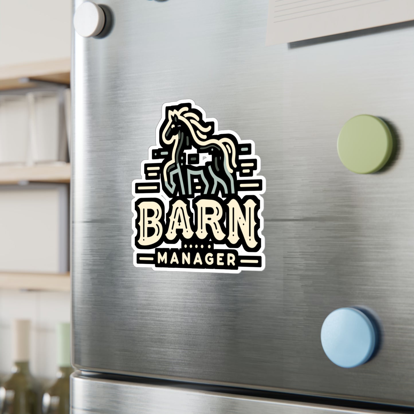 Barn Manager - Horse Sticker for Car Window Laptop Sticker. Water Bottle Sticker, Vinyl Pasture Decal, Neigh Sticker - Horse Gift