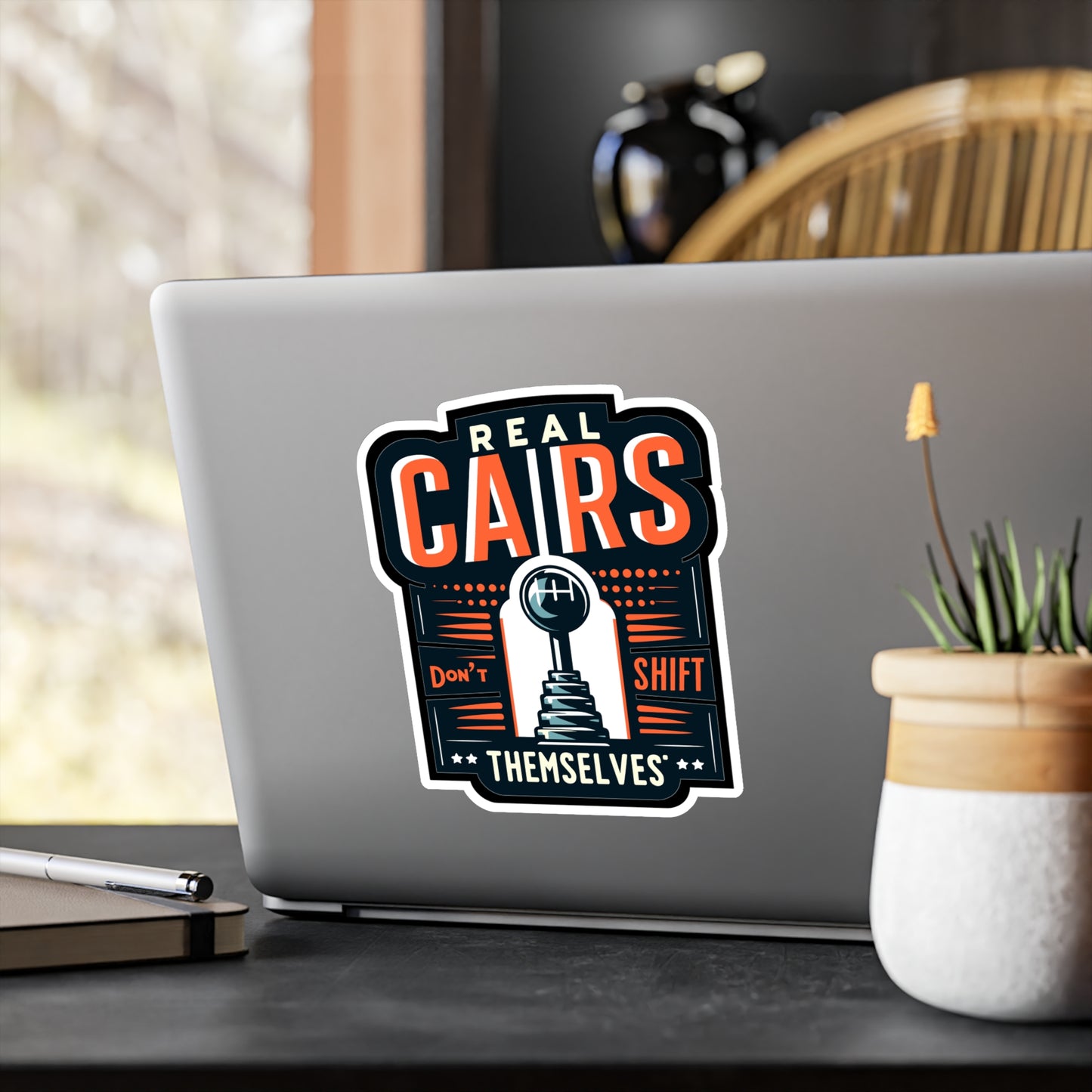 Real Cars Don't Shift Themselve - Auto-mechanic Sticker for Car Laptop Sticker. Water Bottle Sticker, Vinyl Mechanic Decal - Auto-mechanic Gift