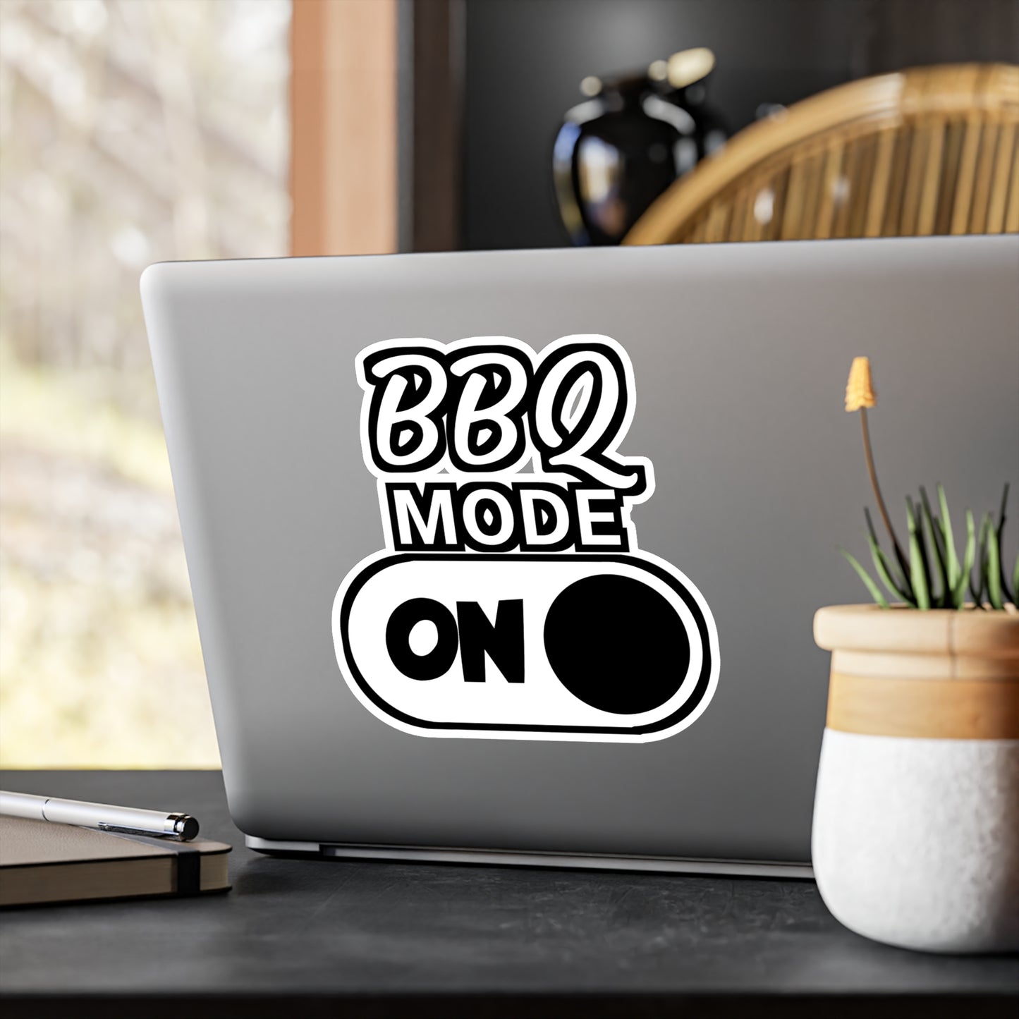 BBQ Mode on - Meat Sticker for Wall, Laptop, Window, Truck, Car Meat Gift Vinyl Steak Decal Sticker