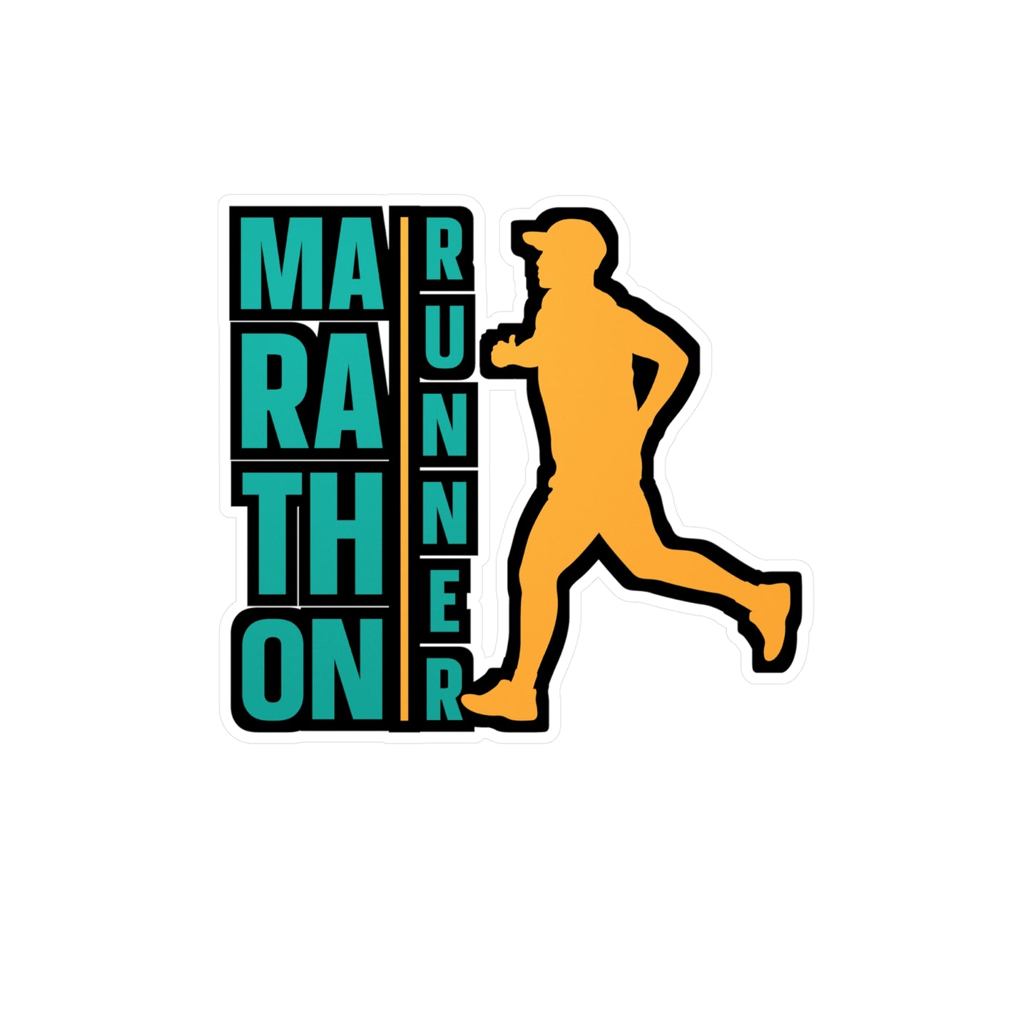 Marathon Runner - Marathon Sticker for Car Window Laptop Sticker. Water Bottle Sticker, Vinyl Running Decal, Funny Sticker - Marathon Gift