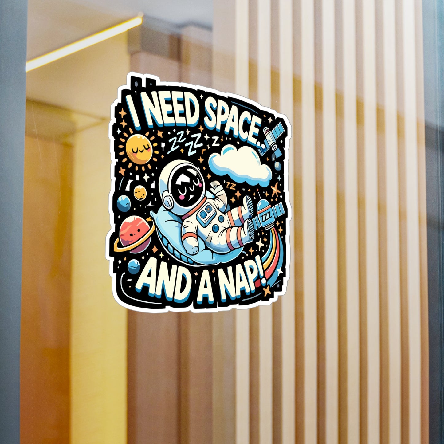 I Need Space and a Nap - Astronaut Sticker for Laptop Sticker. Water Bottle Sticker, Vinyl Nap lover Decal - Astronaut Gift