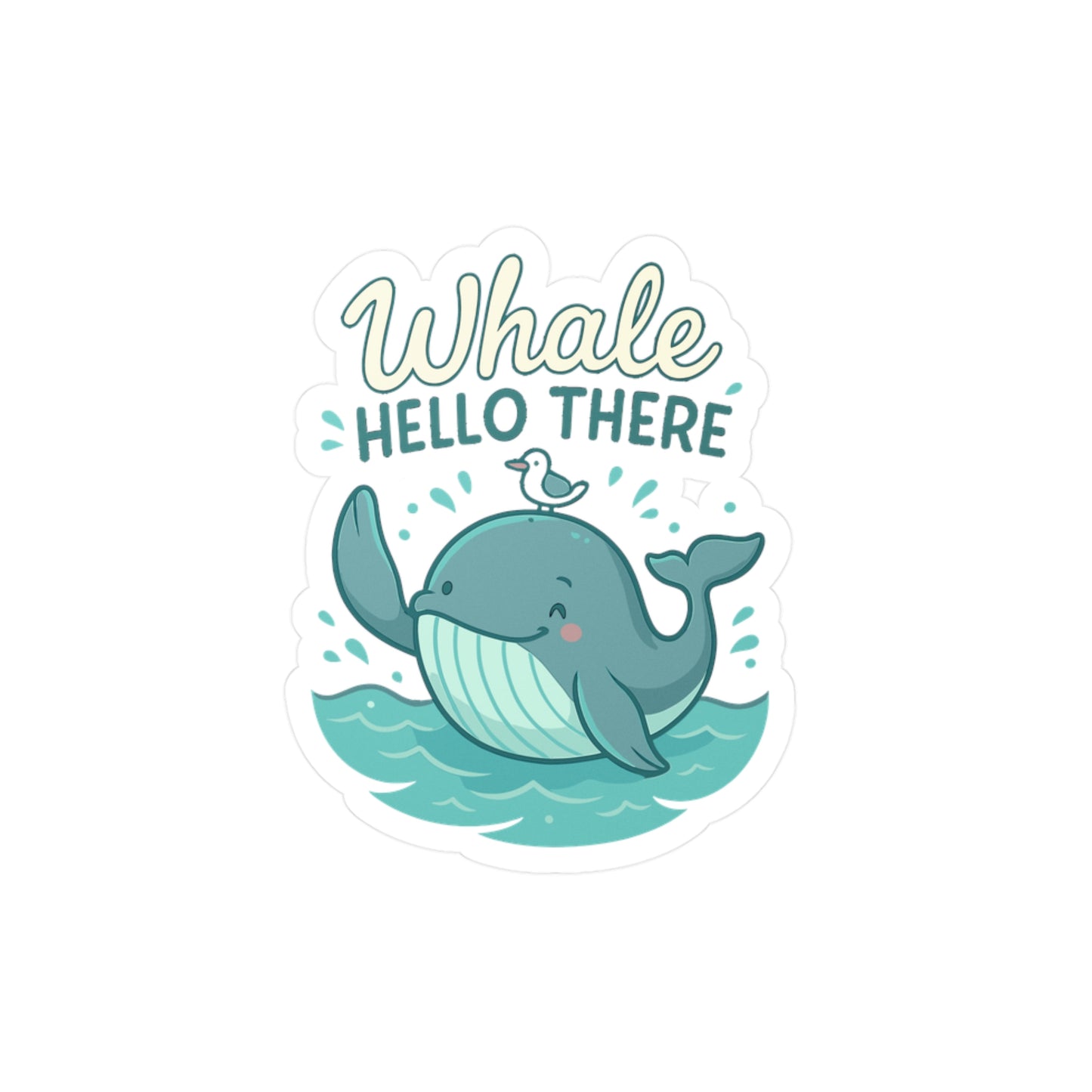 Whale Hello There Humpback Orca Sticker Decals for Laptop, Water Bottle – Majestic Sea Creature, Ocean Marine Design