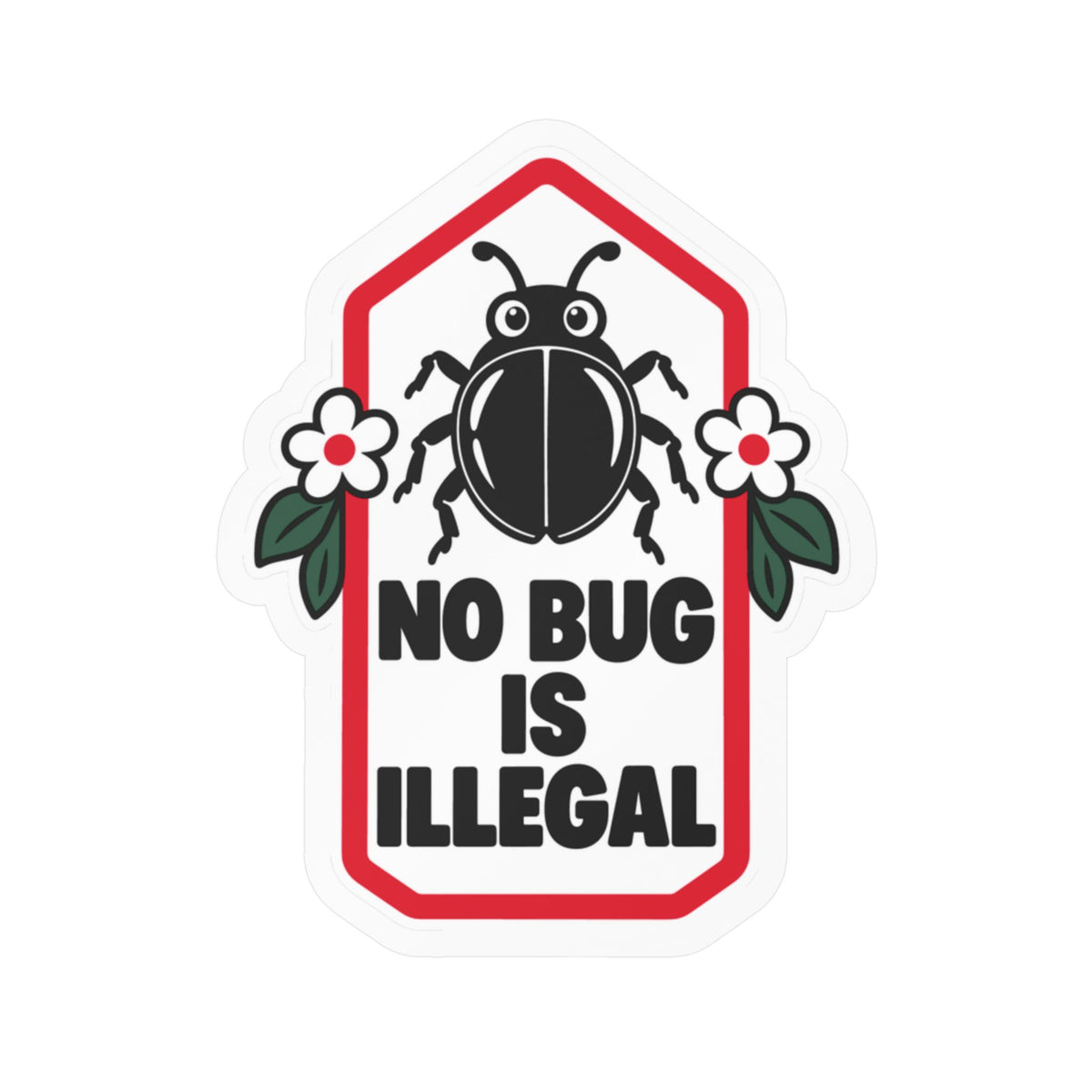 Plants Sticker No Bug Is Illegal – Nature-Inspired Dandelion Design with a Friendship Message, Decals for Laptop and Water Bottle