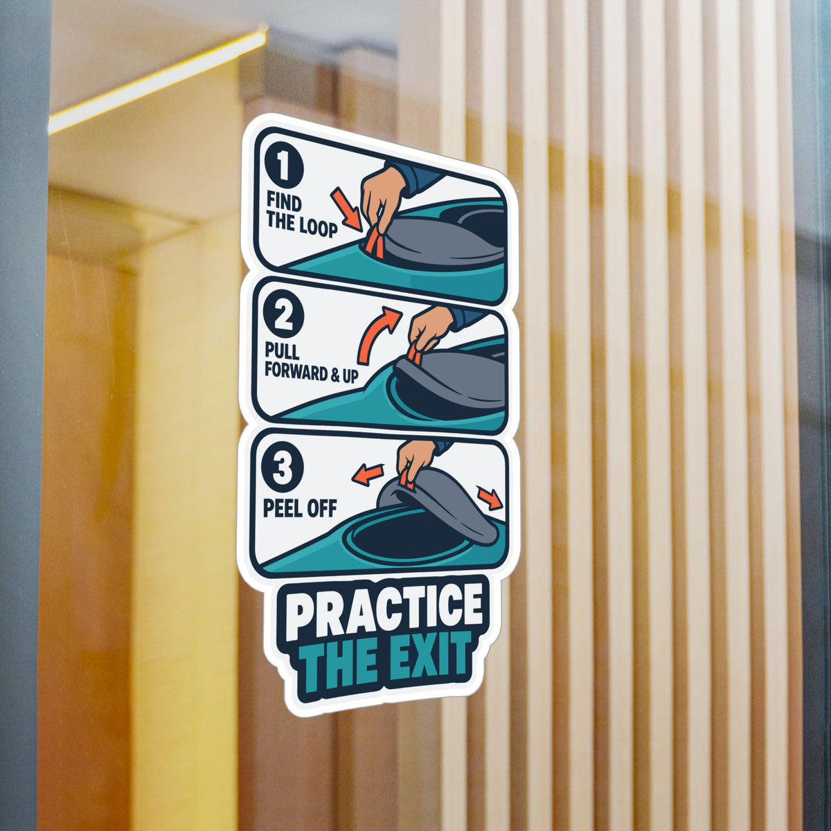 Kayak Sticker - Practice the Exit, Kayaking and Rowing Decals for a Kayaker's Laptop or Water Bottle