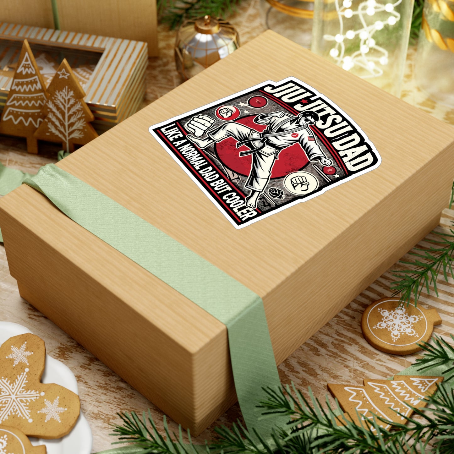 Jiu Jitsu Dad Like a Normal Dad But Cooler - Jiu-jitsu Sticker for Laptop Sticker. Water Bottle Sticker, Vinyl BJJ Decal - Jiu-jitsu Gift