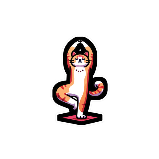 Yoga Namaste Cat - Yoga Sticker for Car Window Laptop Sticker. Water Bottle Sticker, Vinyl Philoslothical Decal, Funny Sticker - Yoga Gift