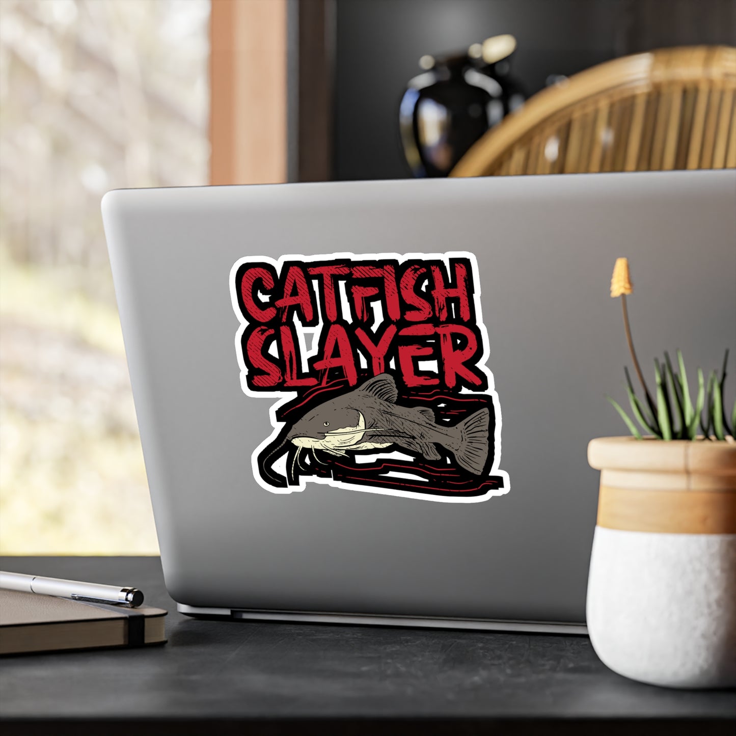 Catfish Slayer - Catfish Sticker for Car Window Wall Laptop Sticker. Water Bottle Sticker, Vinyl Goonch Decal, Bait Sticker - Catfish Gift