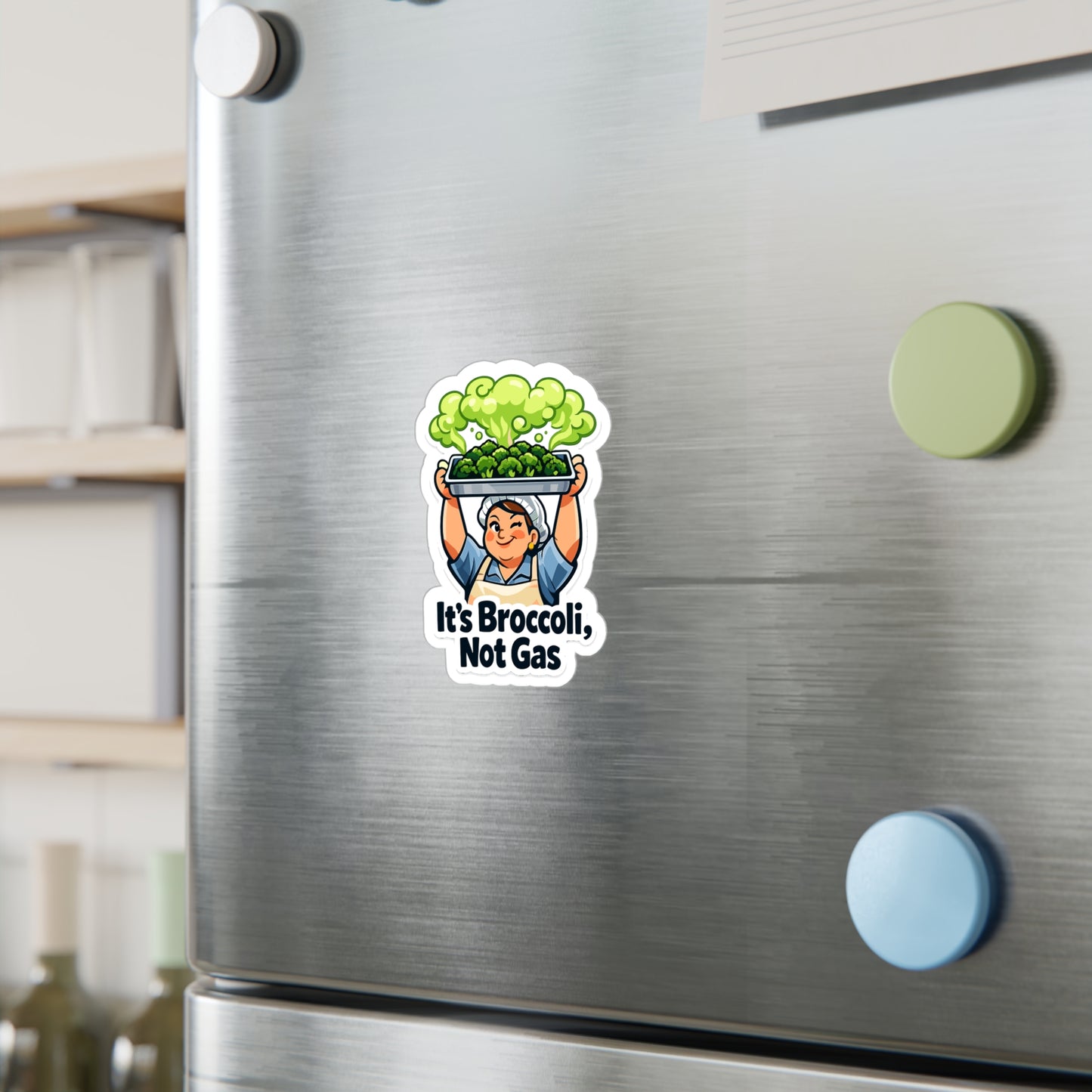 Lunch Lady Sticker It's Broccoli, Not Gas Funny School Canteen Decals Waterproof Vinyl for Laptop Water Bottle