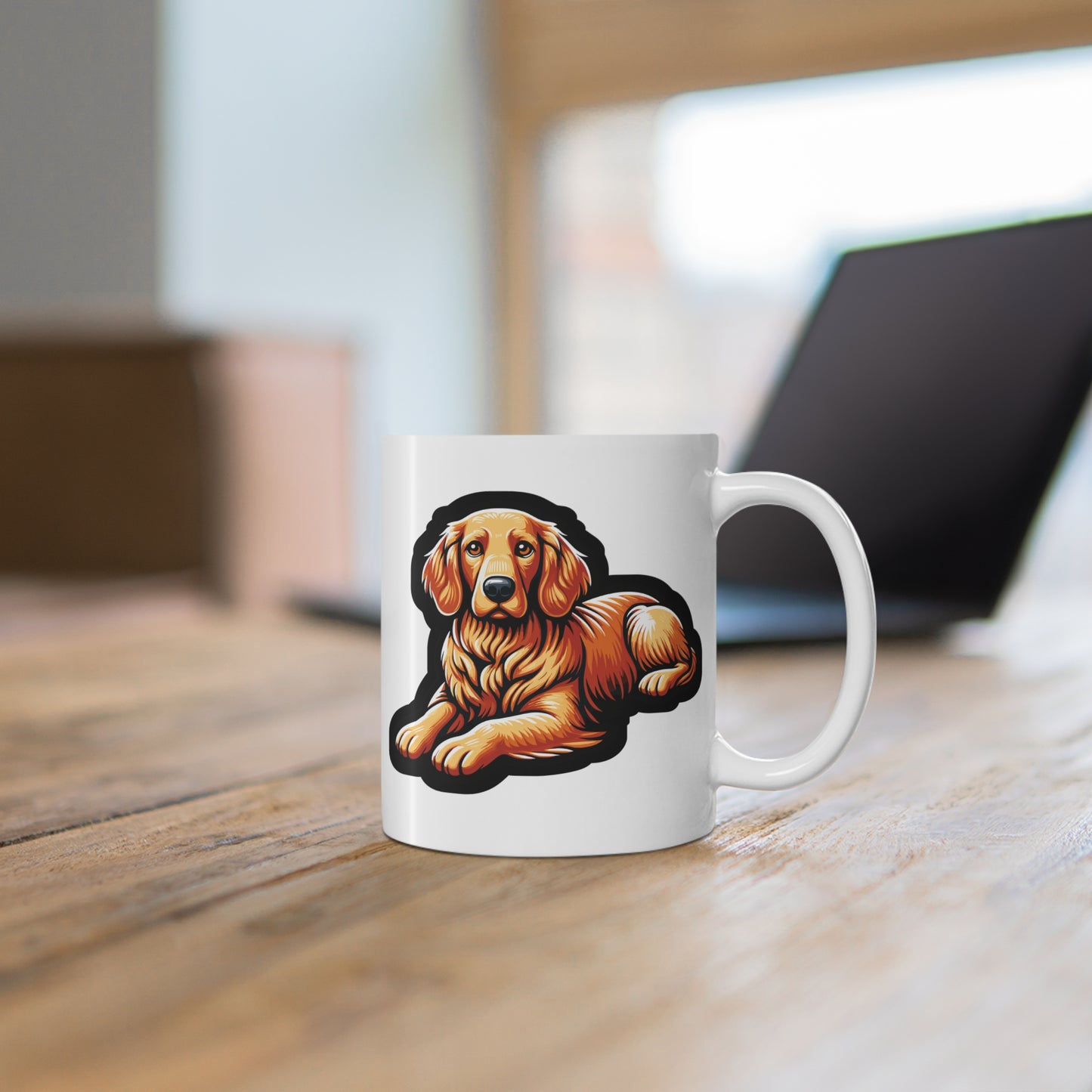 Golden Retriever - Golden Mug for Coffee 11oz. Golden Cup, White ceramic, Retriever Mug, Friendly Tea Cup - Golden Gift