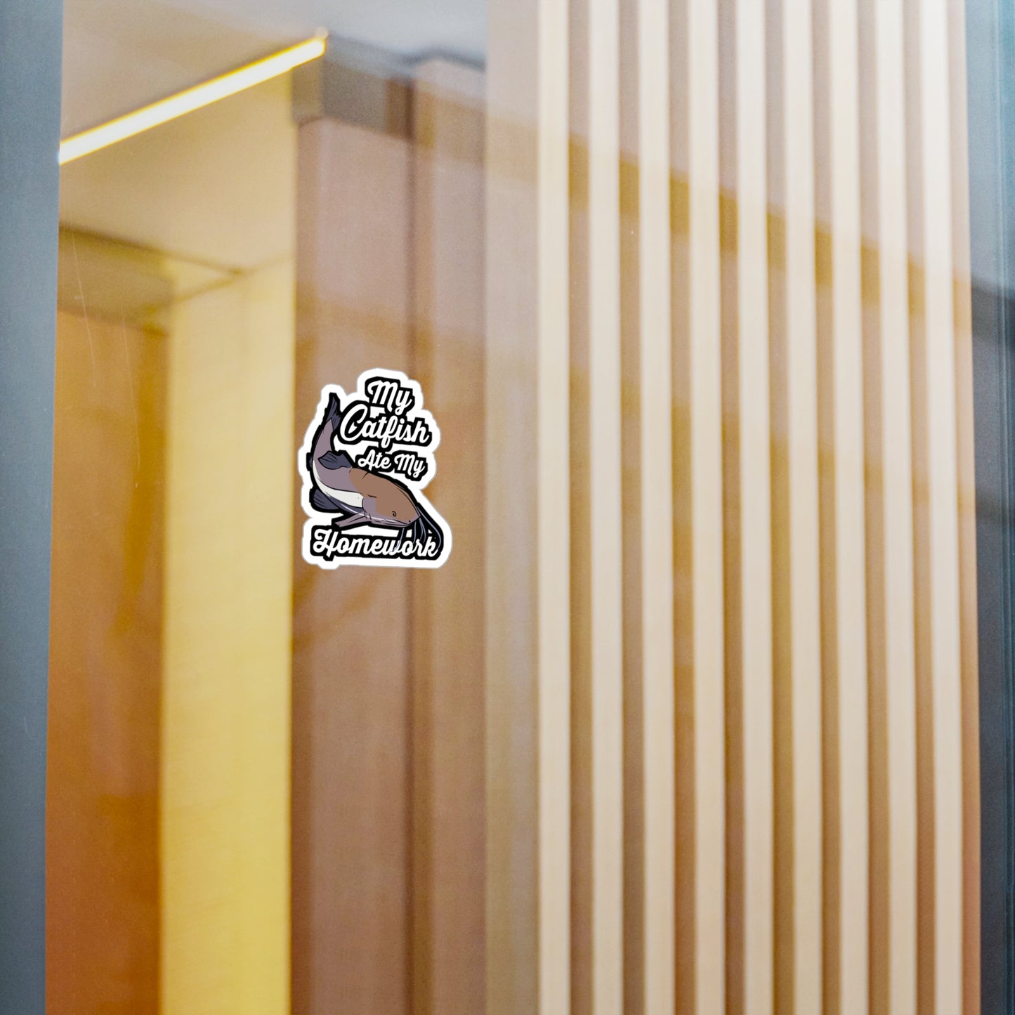 My Catfish Ate My Homework - Catfish Sticker for Laptop Sticker. Water Bottle Sticker, Vinyl Goonch Decal - Catfish Gift