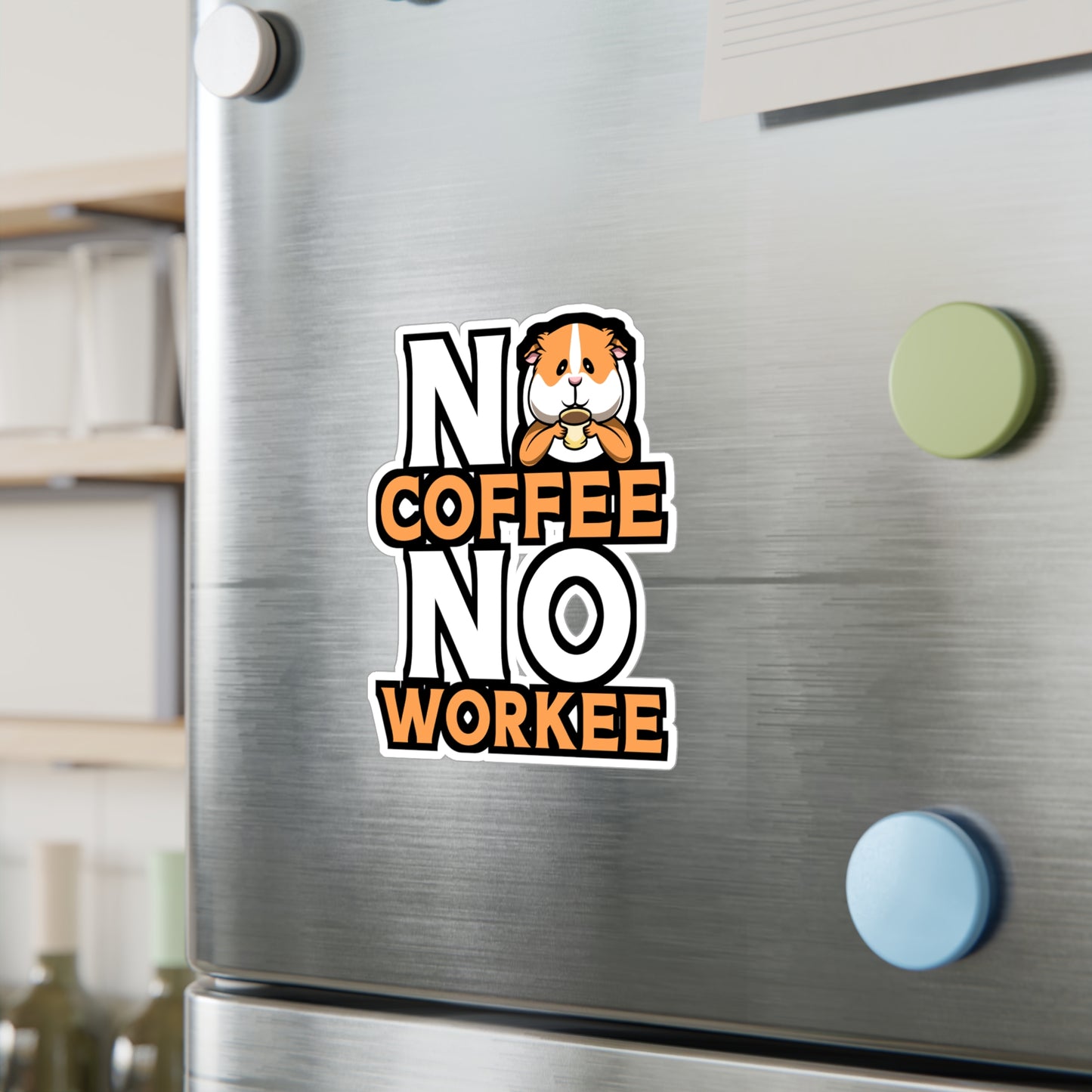 No Coffee No Workee | Guinea Sticker | Guinea pig Decals | Furry Laptop Sticker | Guinea Gift | Guinea pig Gift