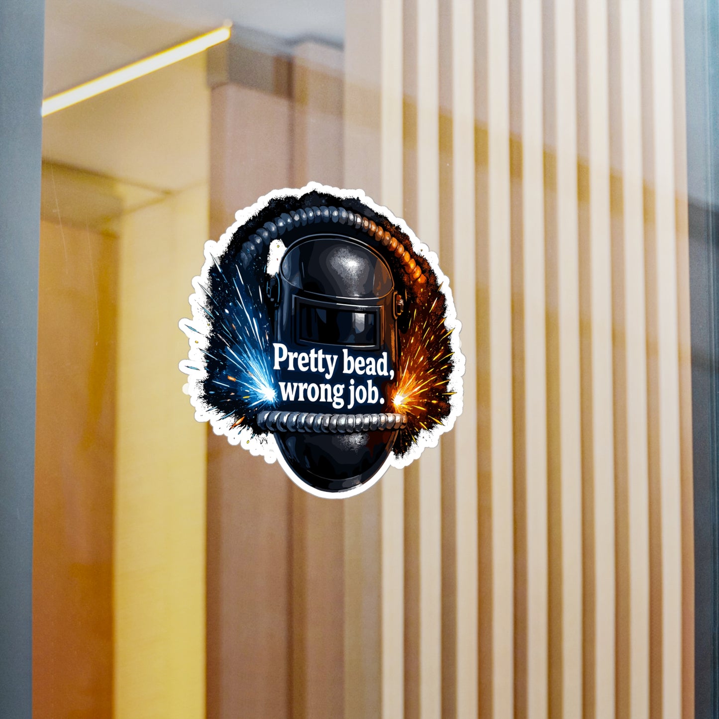 Welder Sticker “Pretty bead, wrong job.” Funny Arc Welding Vinyl Waterproof Sticker Decals for Laptop Water Bottle, Fabricator Gift