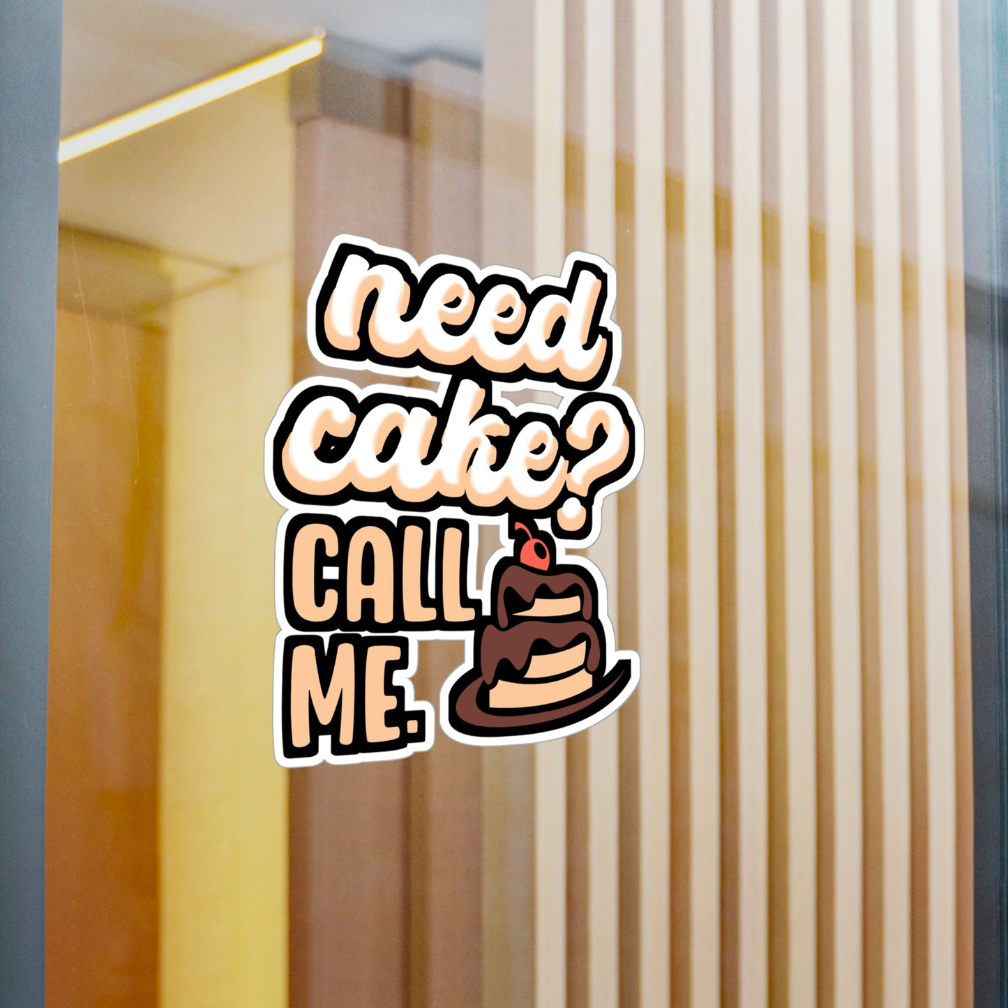 Need Cake Call Me - Baking Sticker for Laptop Sticker. Water Bottle Sticker, Vinyl Cake-decorator Decal - Baking Gift